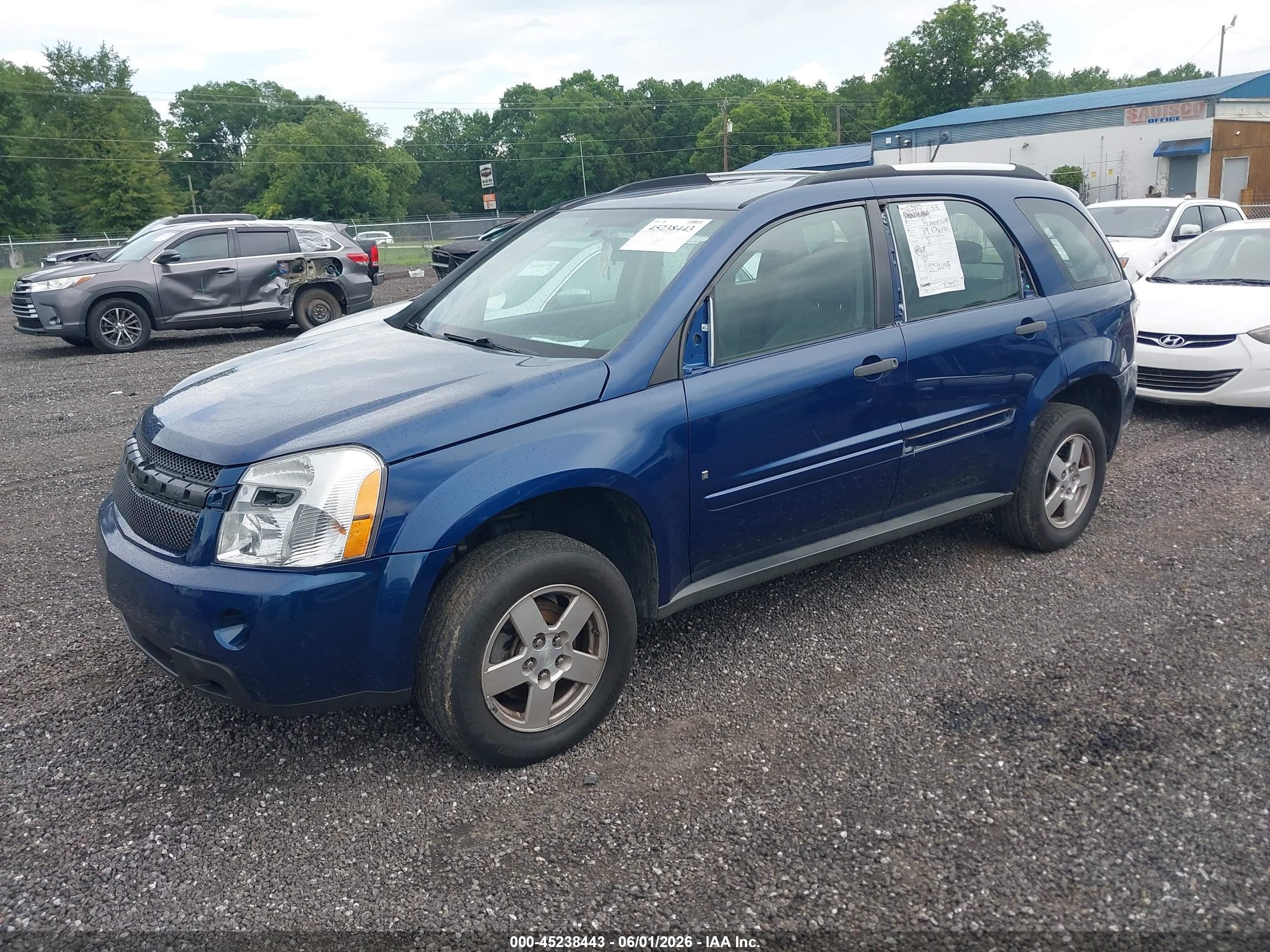 2009 Chevrolet Equinox Ls Blue vin: 2CNDL13F896227578