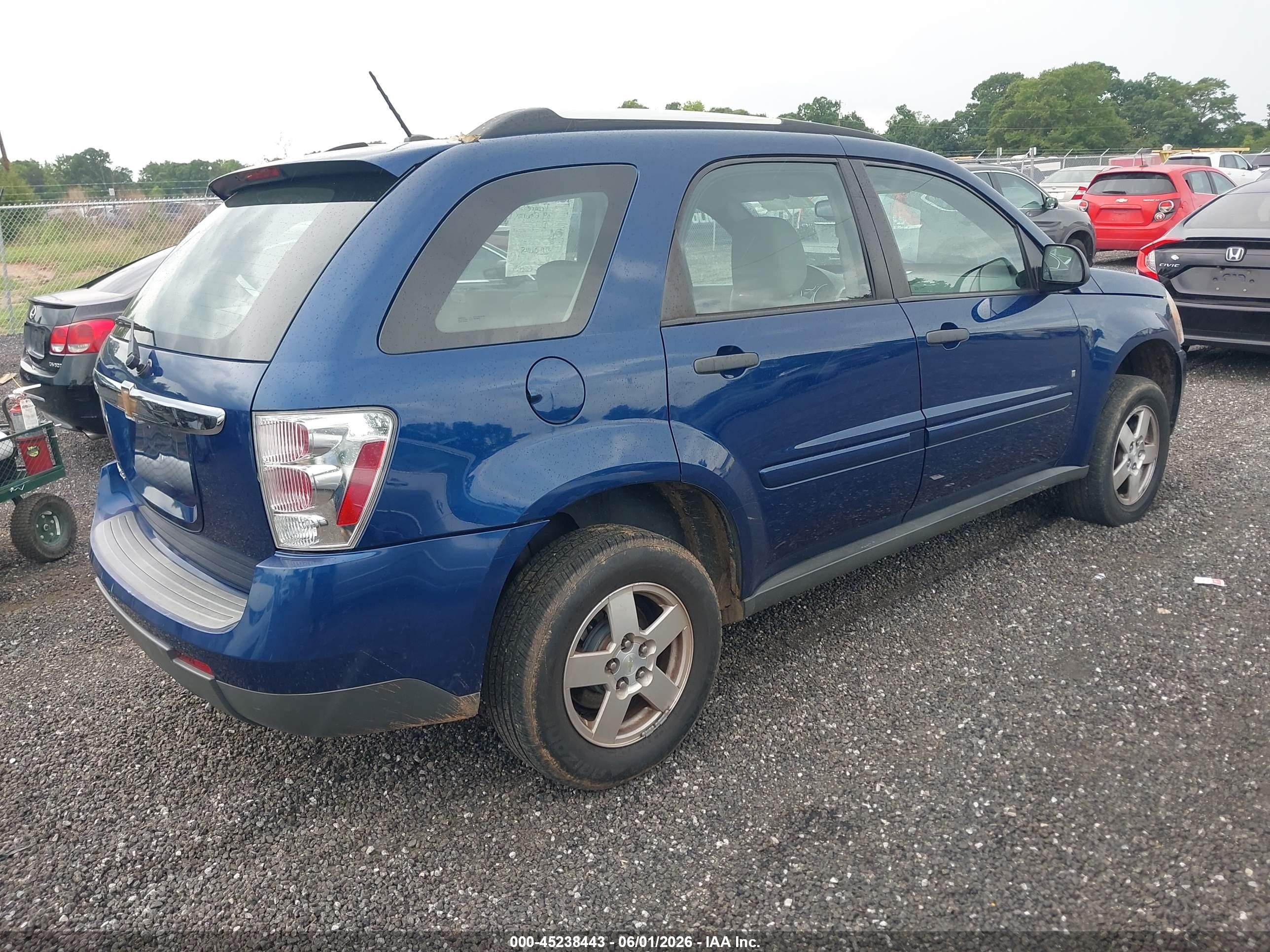 2009 Chevrolet Equinox Ls Blue vin: 2CNDL13F896227578