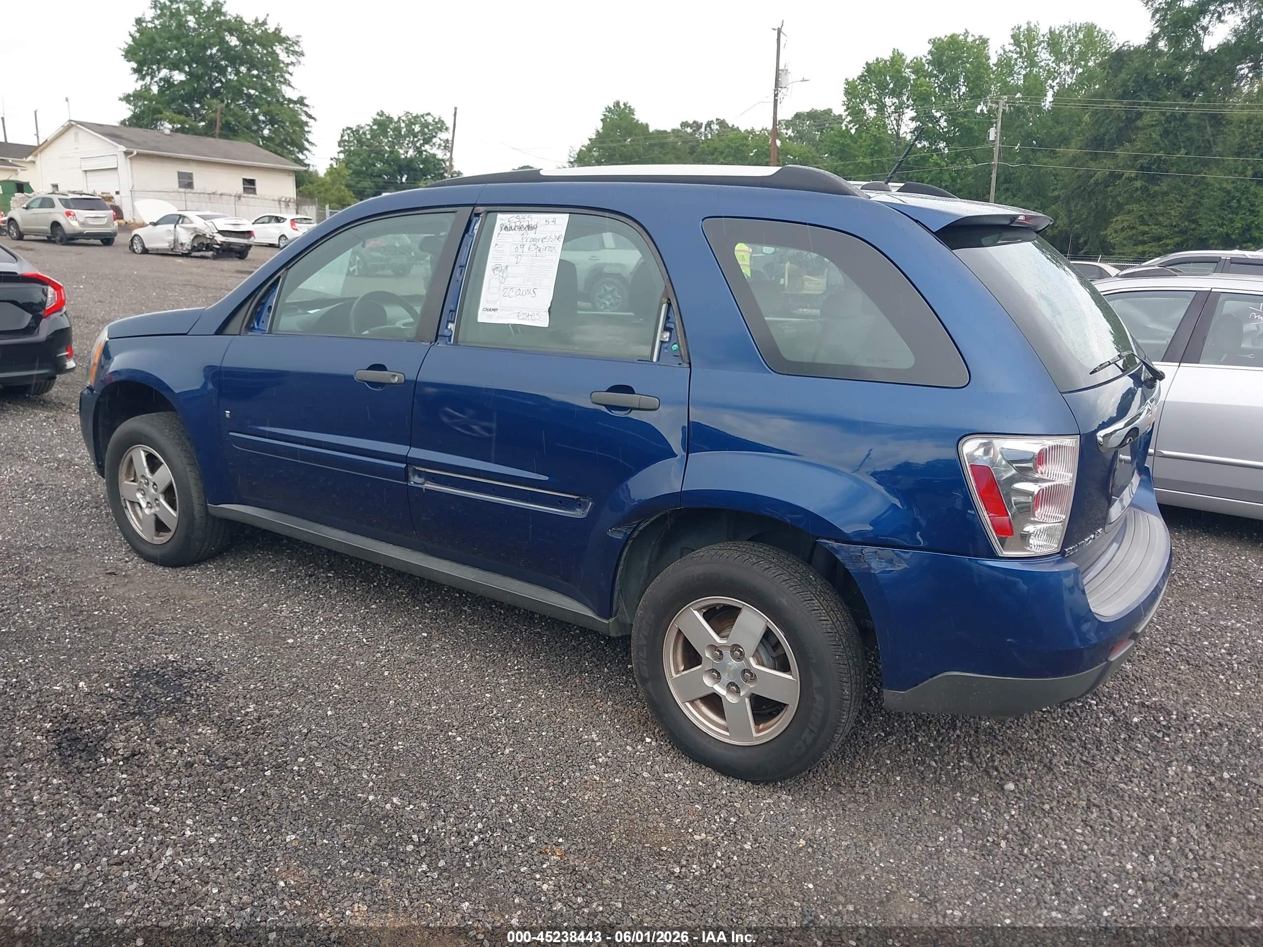 2009 Chevrolet Equinox Ls Blue vin: 2CNDL13F896227578