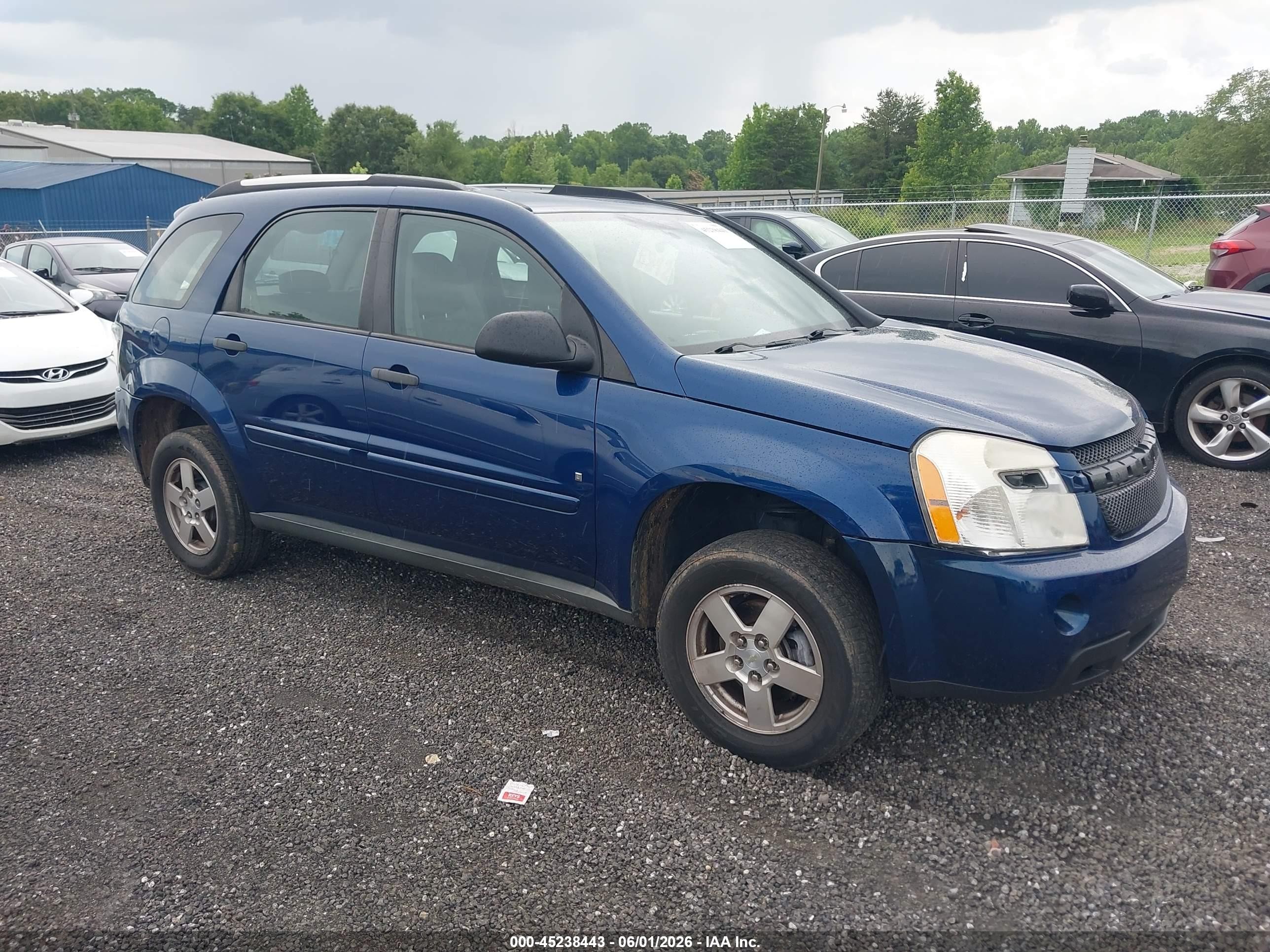2009 Chevrolet Equinox Ls Blue vin: 2CNDL13F896227578