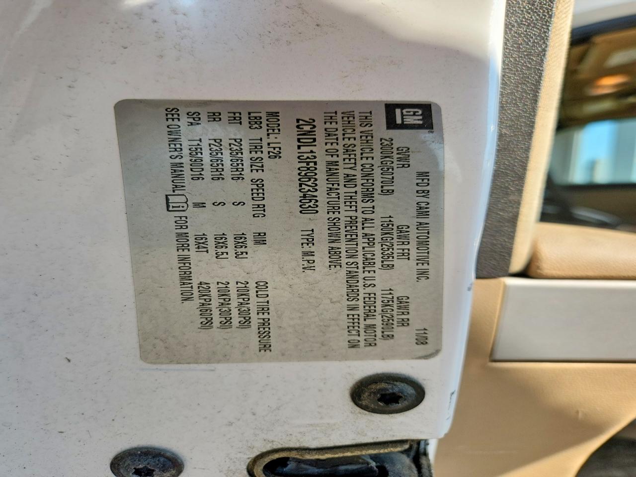 2009 Chevrolet Equinox Ls White vin: 2CNDL13F896234630