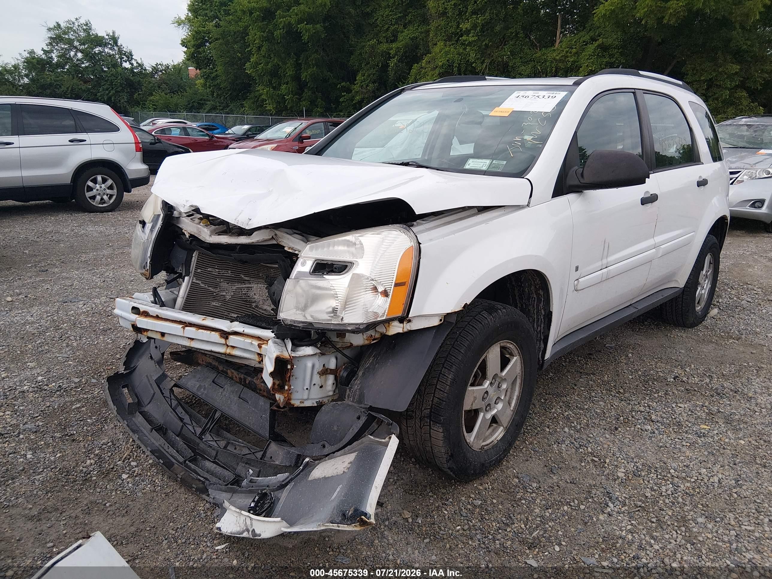 2008 Chevrolet Equinox Ls White vin: 2CNDL13F986021118