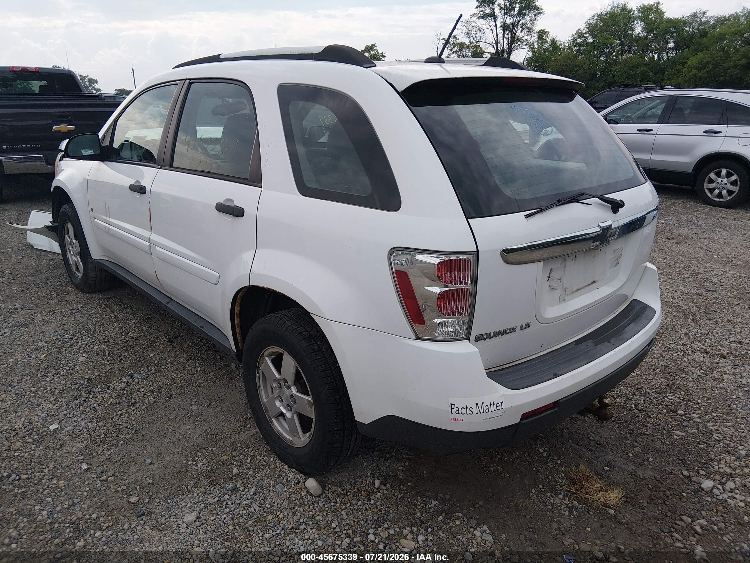 2008 Chevrolet Equinox Ls White vin: 2CNDL13F986021118