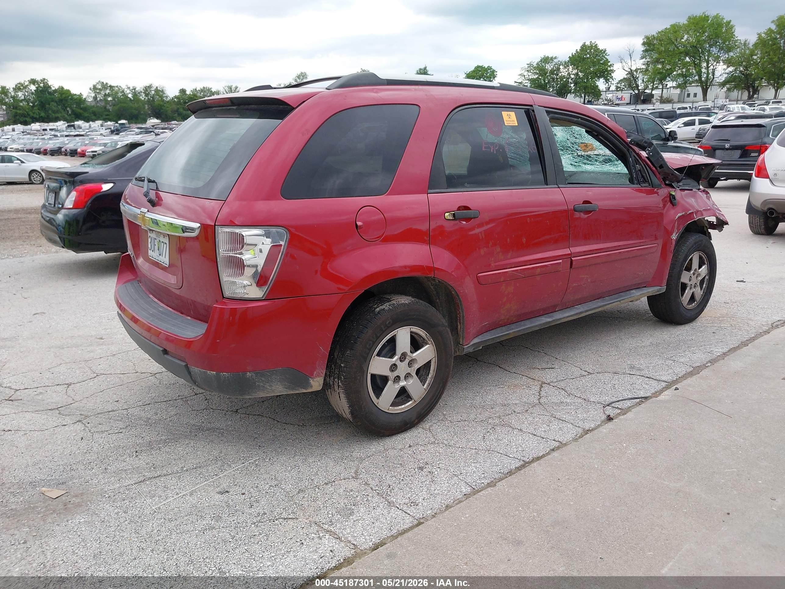 2005 Chevrolet Equinox Ls Red vin: 2CNDL13FX56132790