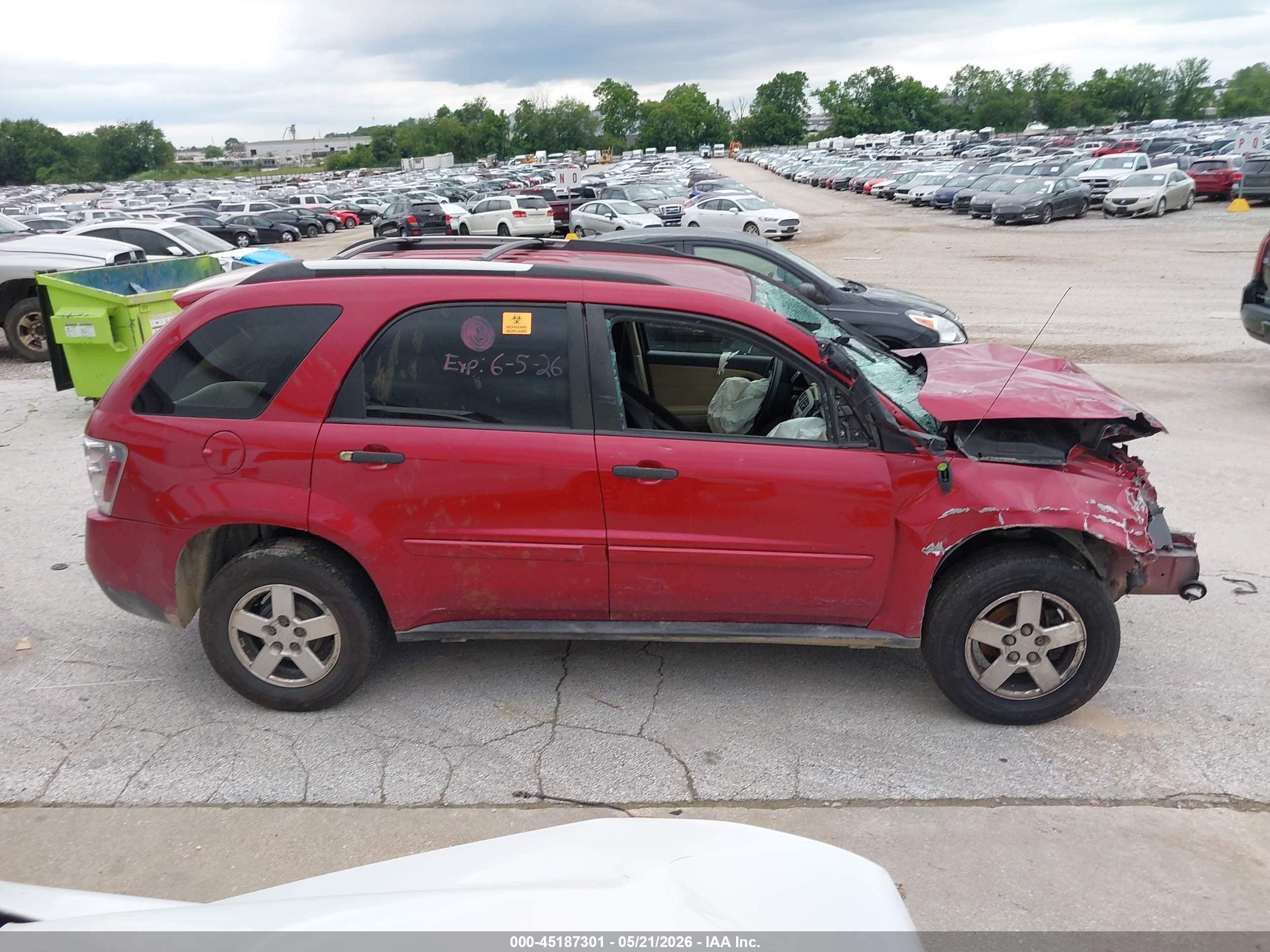 2005 Chevrolet Equinox Ls Red vin: 2CNDL13FX56132790