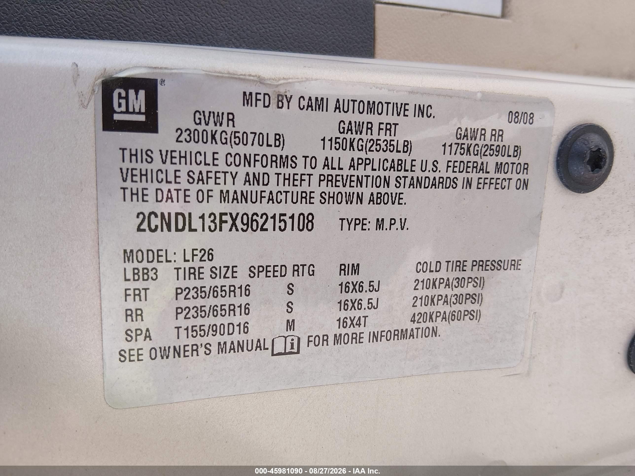 2009 Chevrolet Equinox Ls Gold vin: 2CNDL13FX96215108