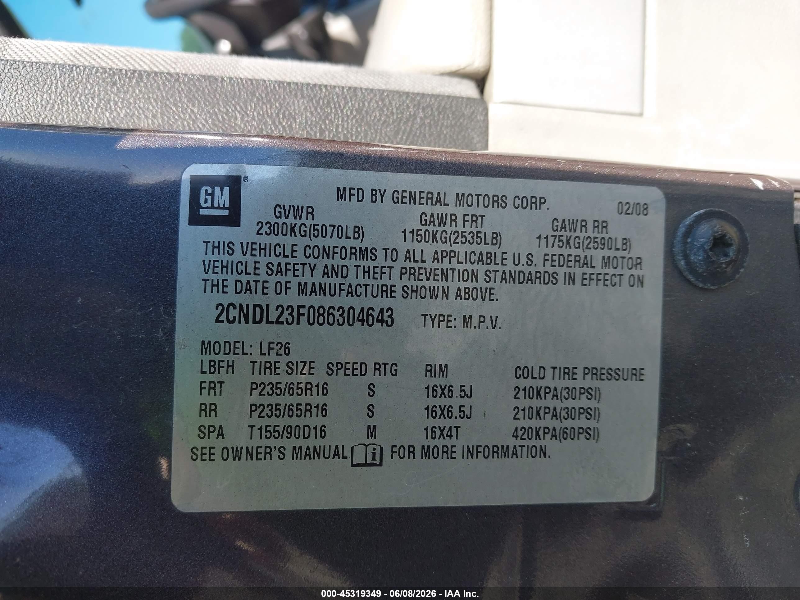 2008 Chevrolet Equinox Ls Brown vin: 2CNDL23F086304643