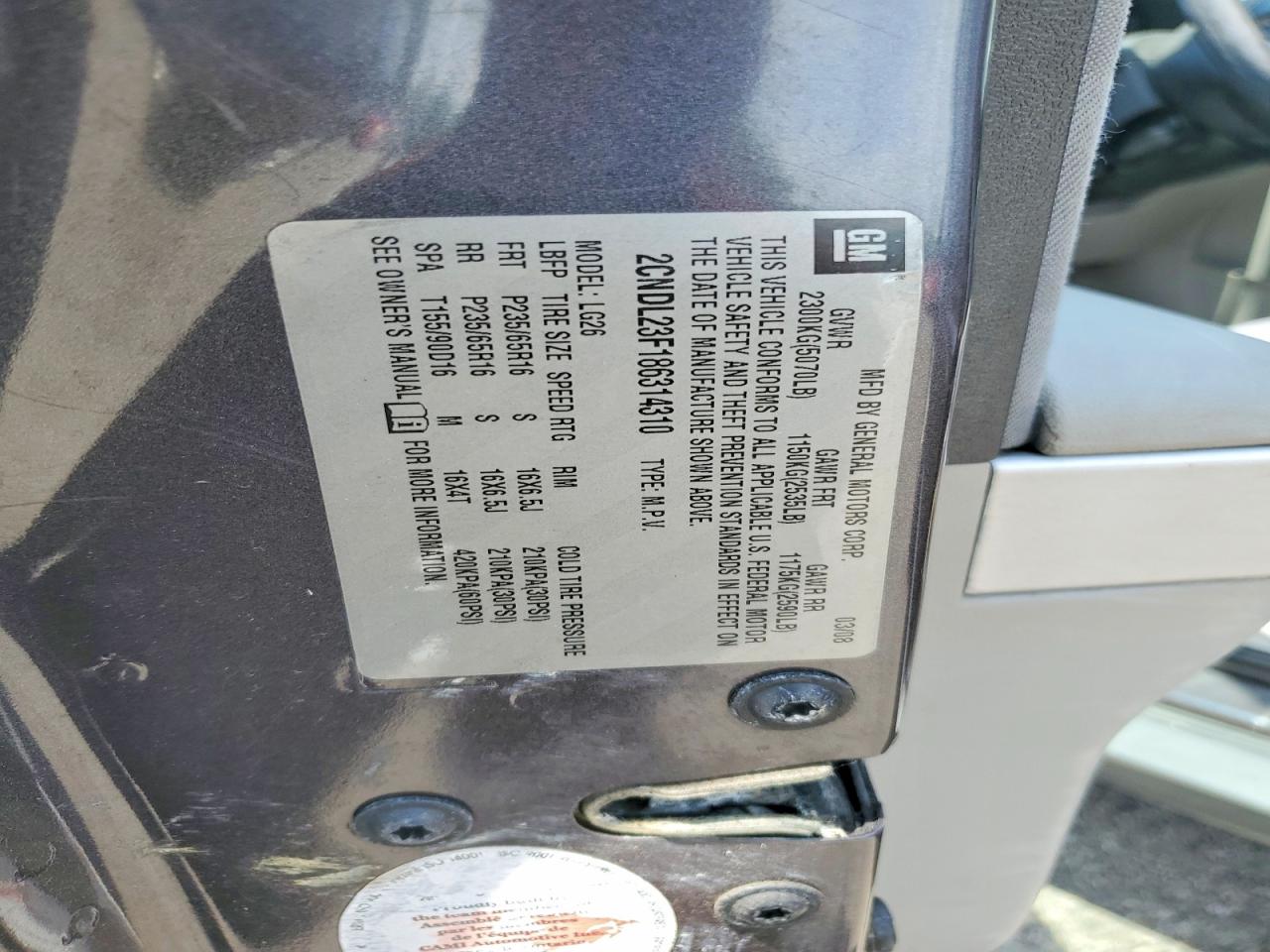 2008 Chevrolet Equinox Ls Charcoal vin: 2CNDL23F186314310