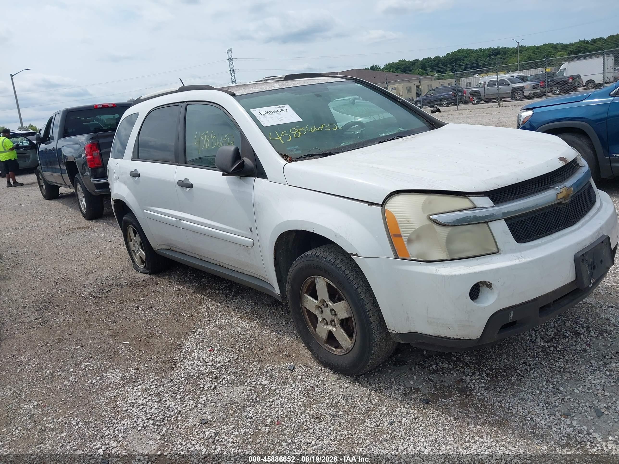 2009 Chevrolet Equinox Ls White vin: 2CNDL23F396235318