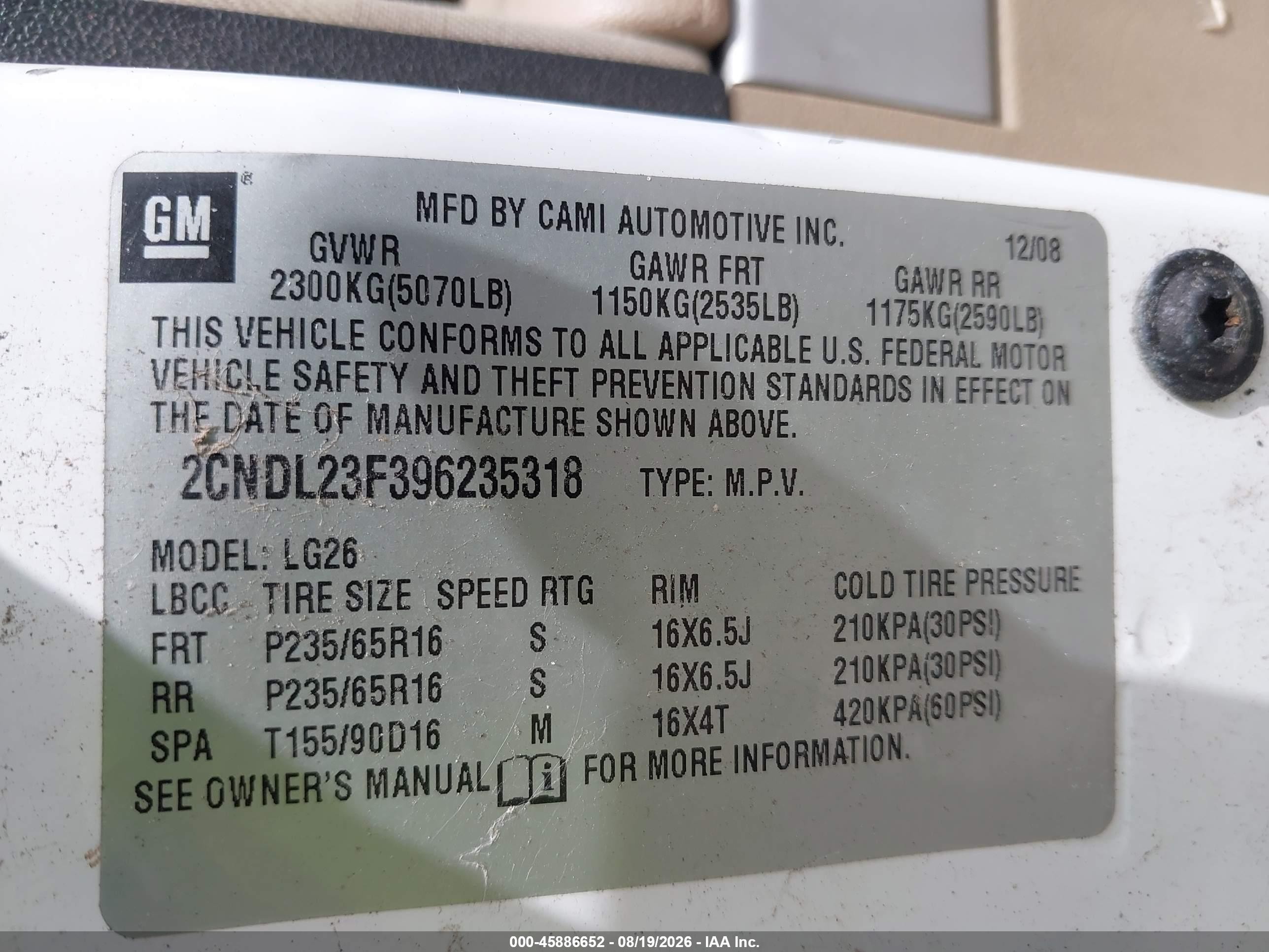 2009 Chevrolet Equinox Ls White vin: 2CNDL23F396235318