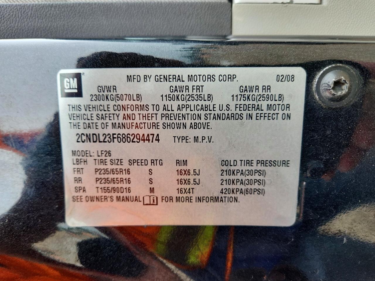2008 Chevrolet Equinox Ls Black vin: 2CNDL23F686294474