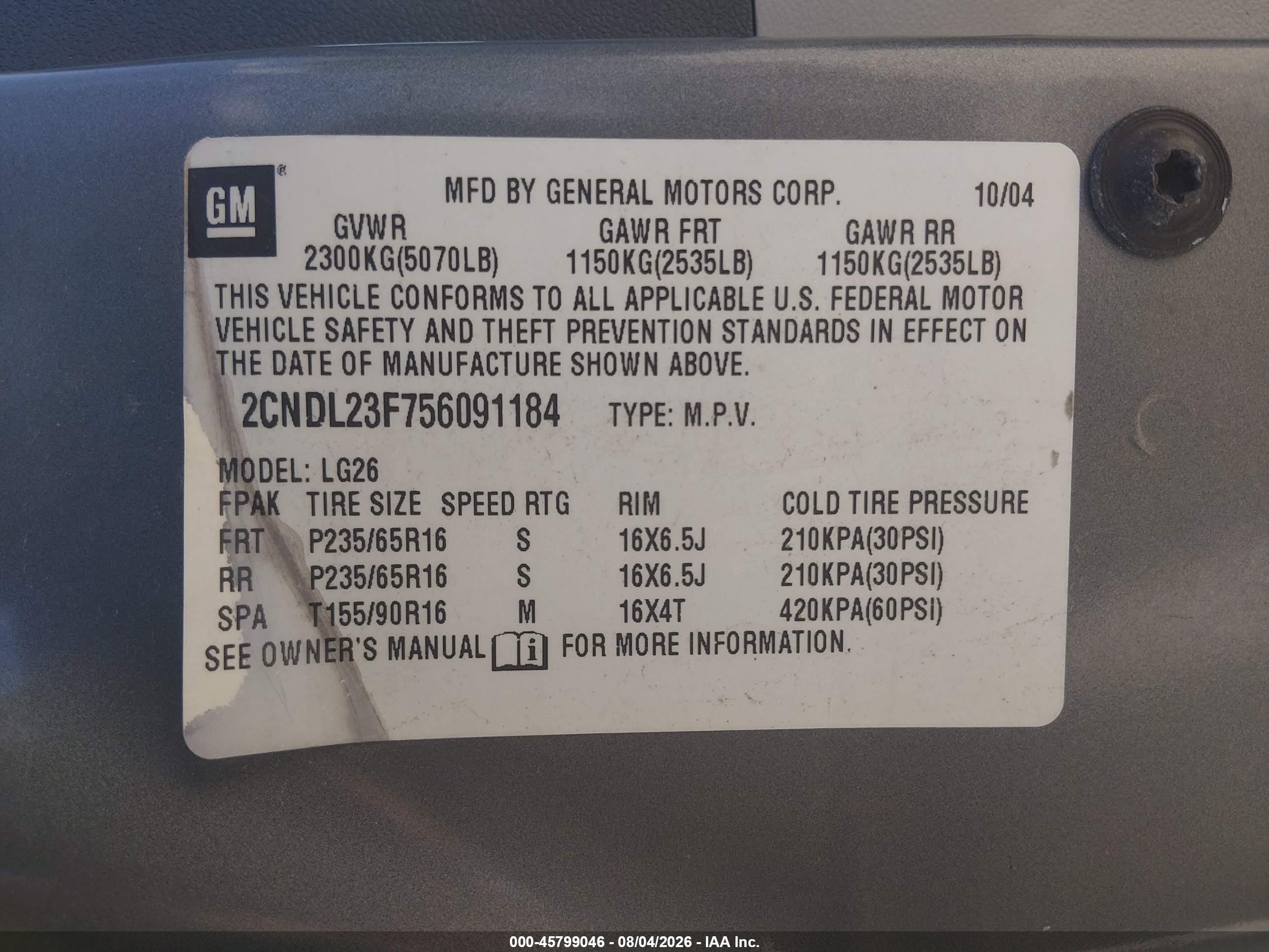 2005 Chevrolet Equinox Ls Gray vin: 2CNDL23F756091184