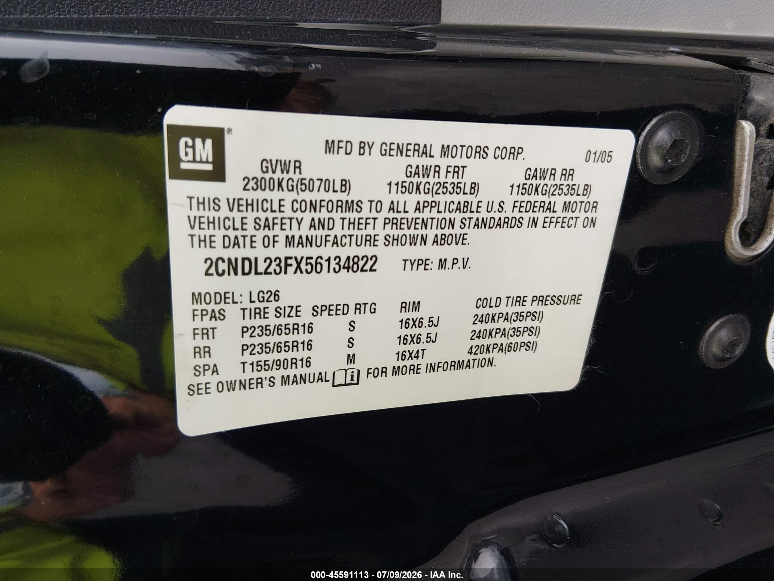 2005 Chevrolet Equinox Ls Black vin: 2CNDL23FX56134822