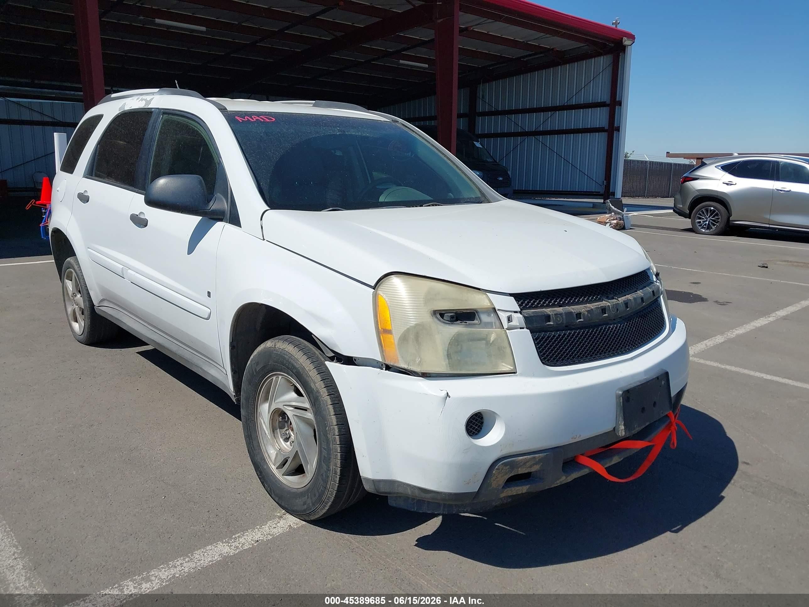 2008 Chevrolet Equinox Ls White vin: 2CNDL23FX86307453