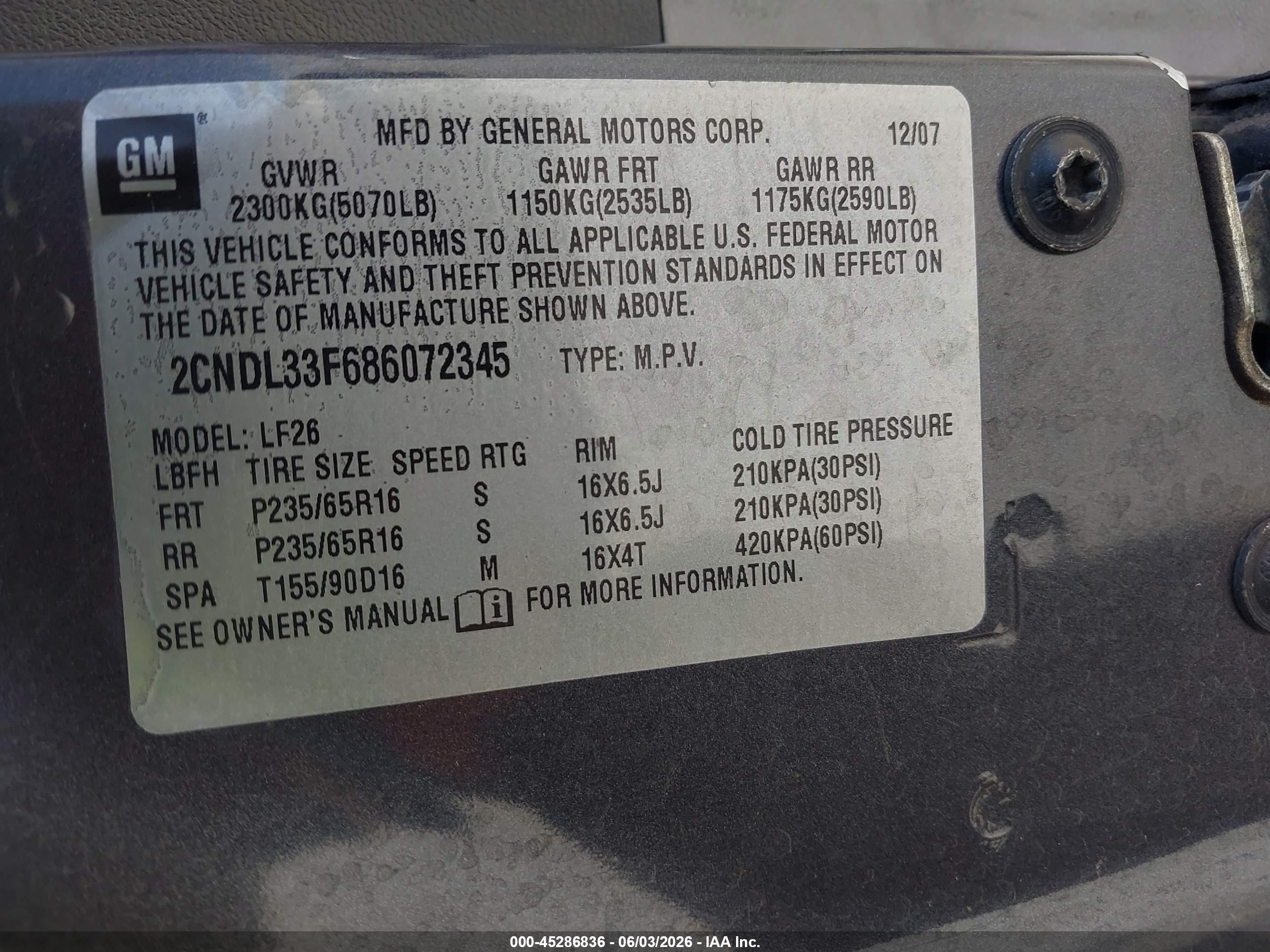2008 Chevrolet Equinox Lt Brown vin: 2CNDL33F686072345