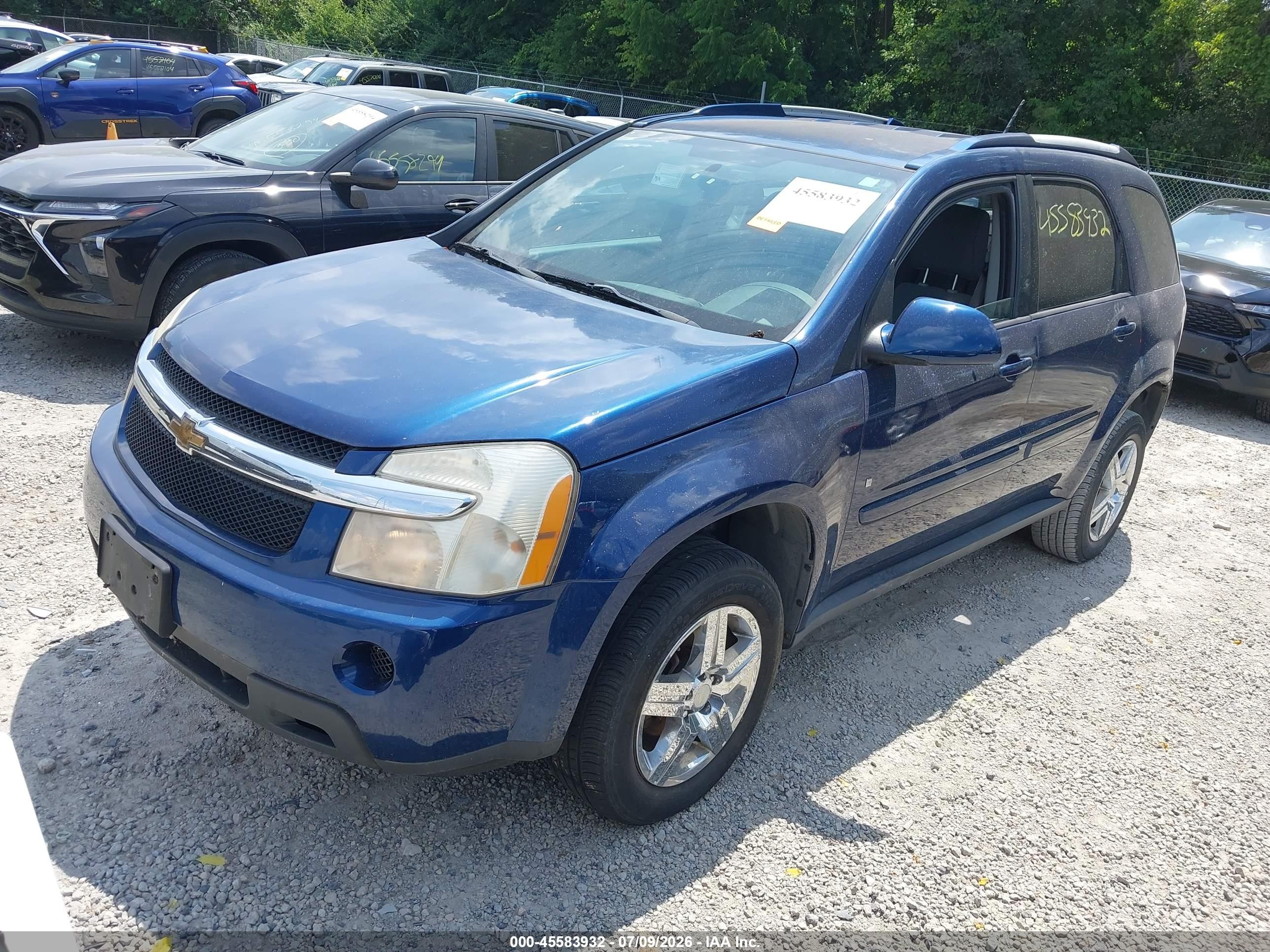 2008 Chevrolet Equinox Lt Blue vin: 2CNDL33F786025034