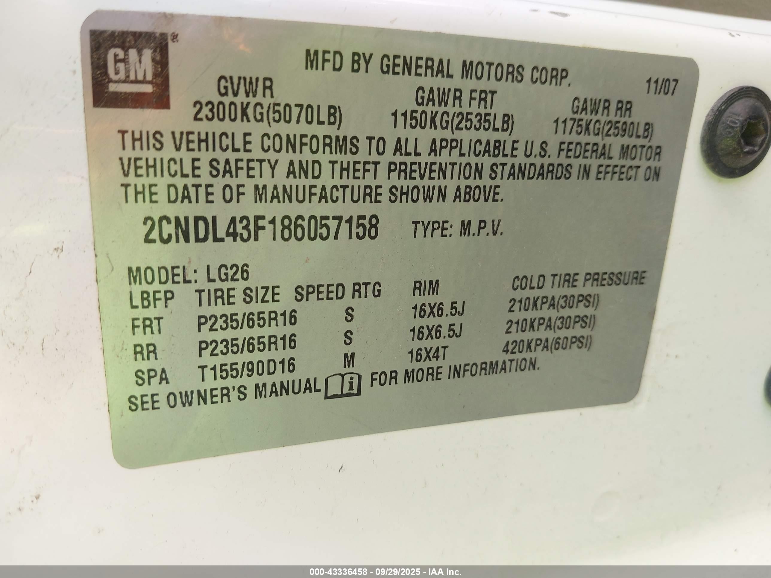 2008 Chevrolet Equinox Lt White vin: 2CNDL43F186057158