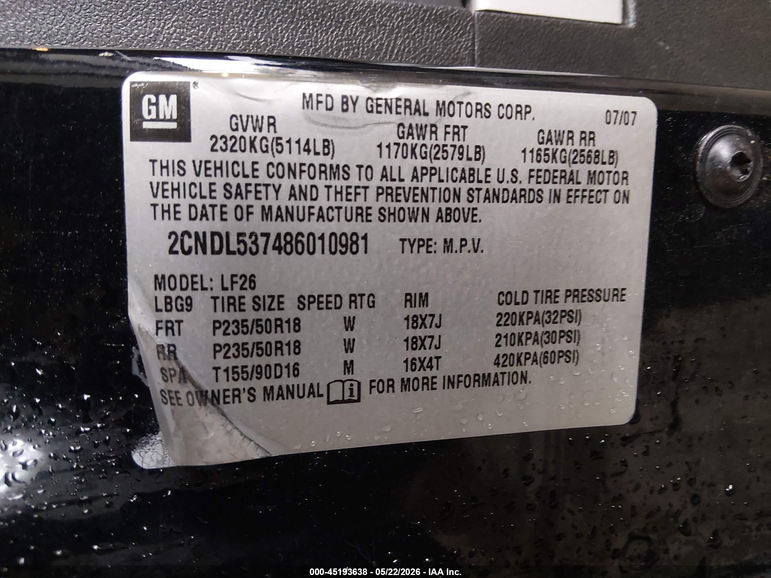 2008 Chevrolet Equinox Sport Black vin: 2CNDL537486010981