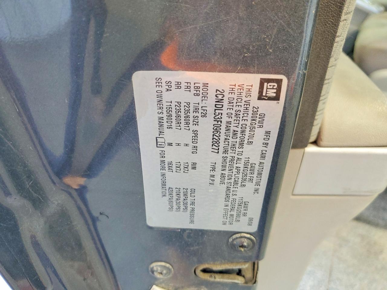 2009 Chevrolet Equinox Lt Синий vin: 2CNDL53F096228277