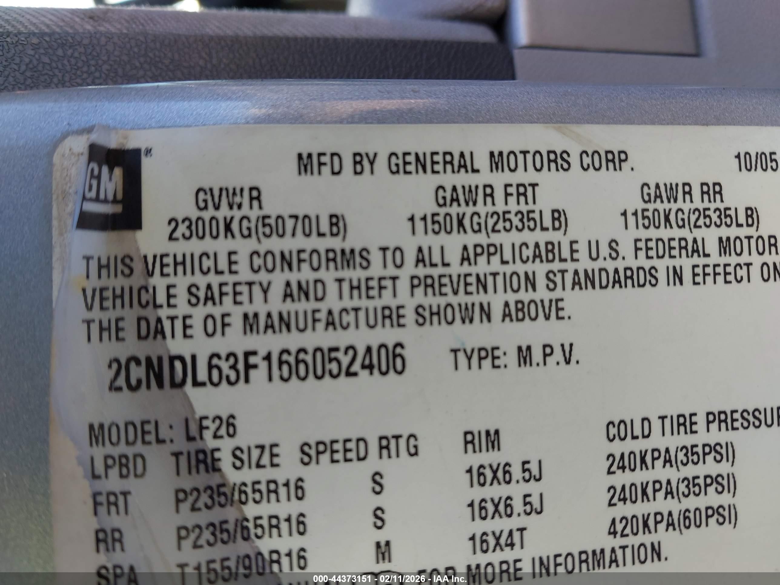 2006 Chevrolet Equinox Lt Серебряный vin: 2CNDL63F166052406