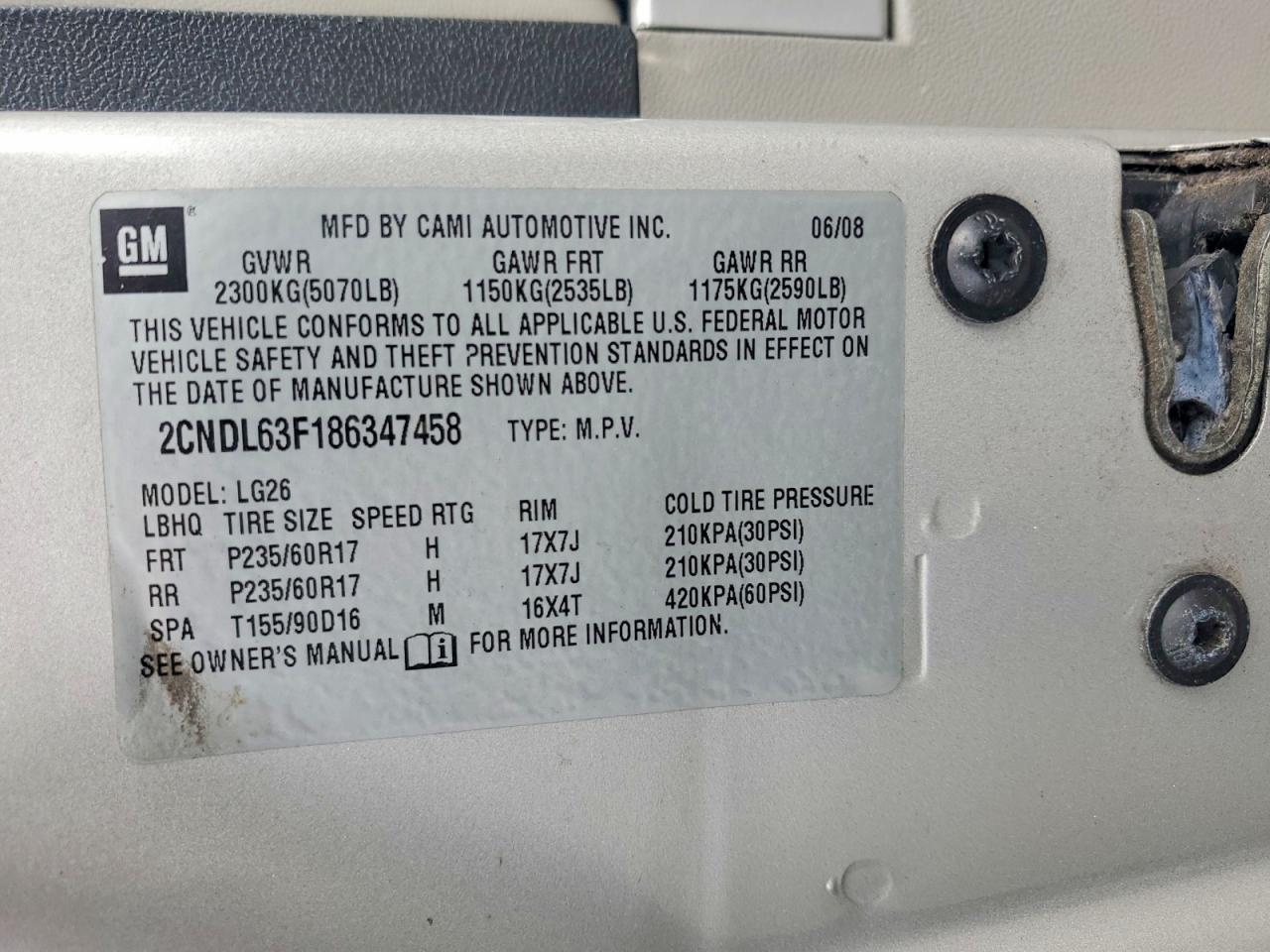 2008 Chevrolet Equinox Lt Silver vin: 2CNDL63F186347458