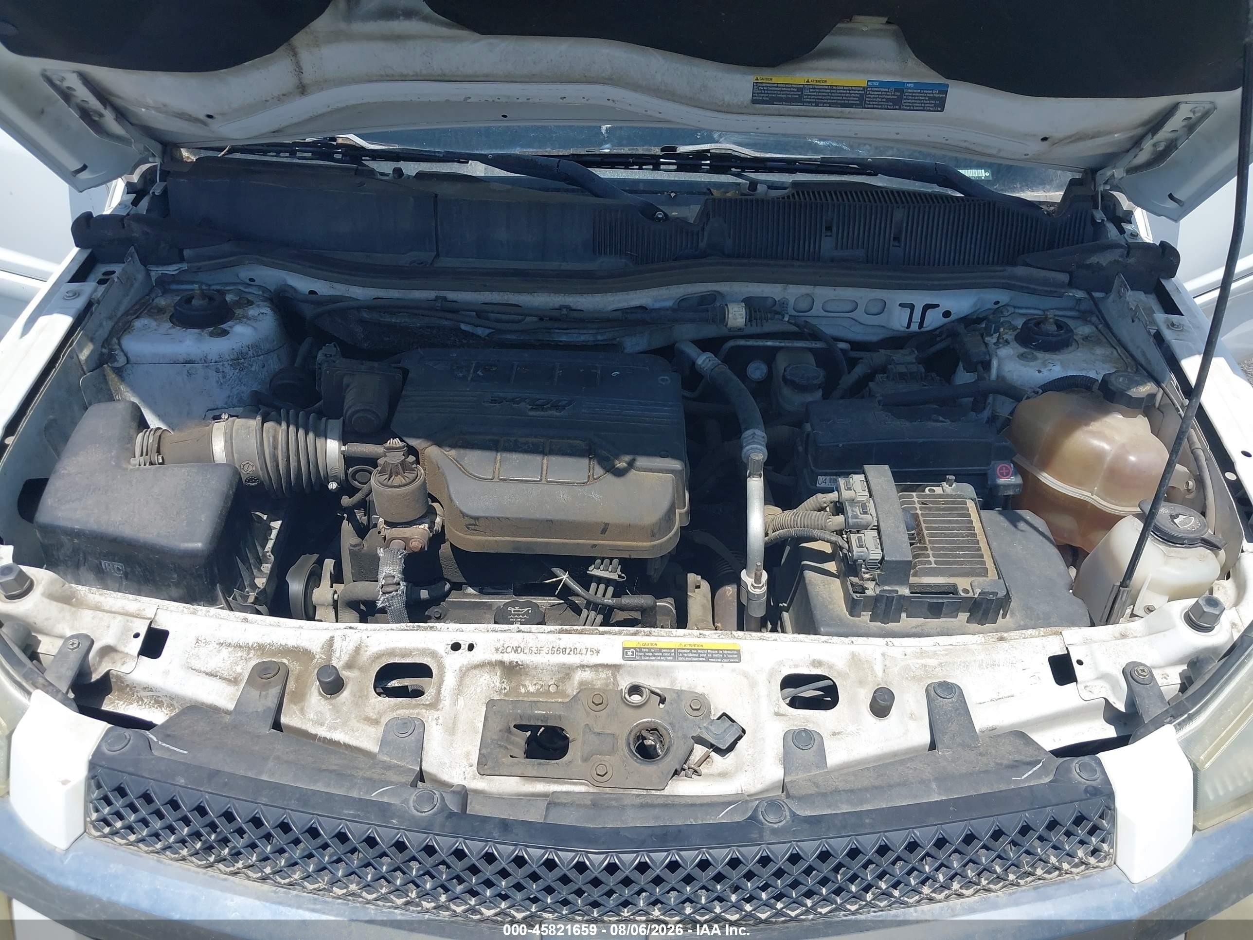 2006 Chevrolet Equinox Lt White vin: 2CNDL63F366020475