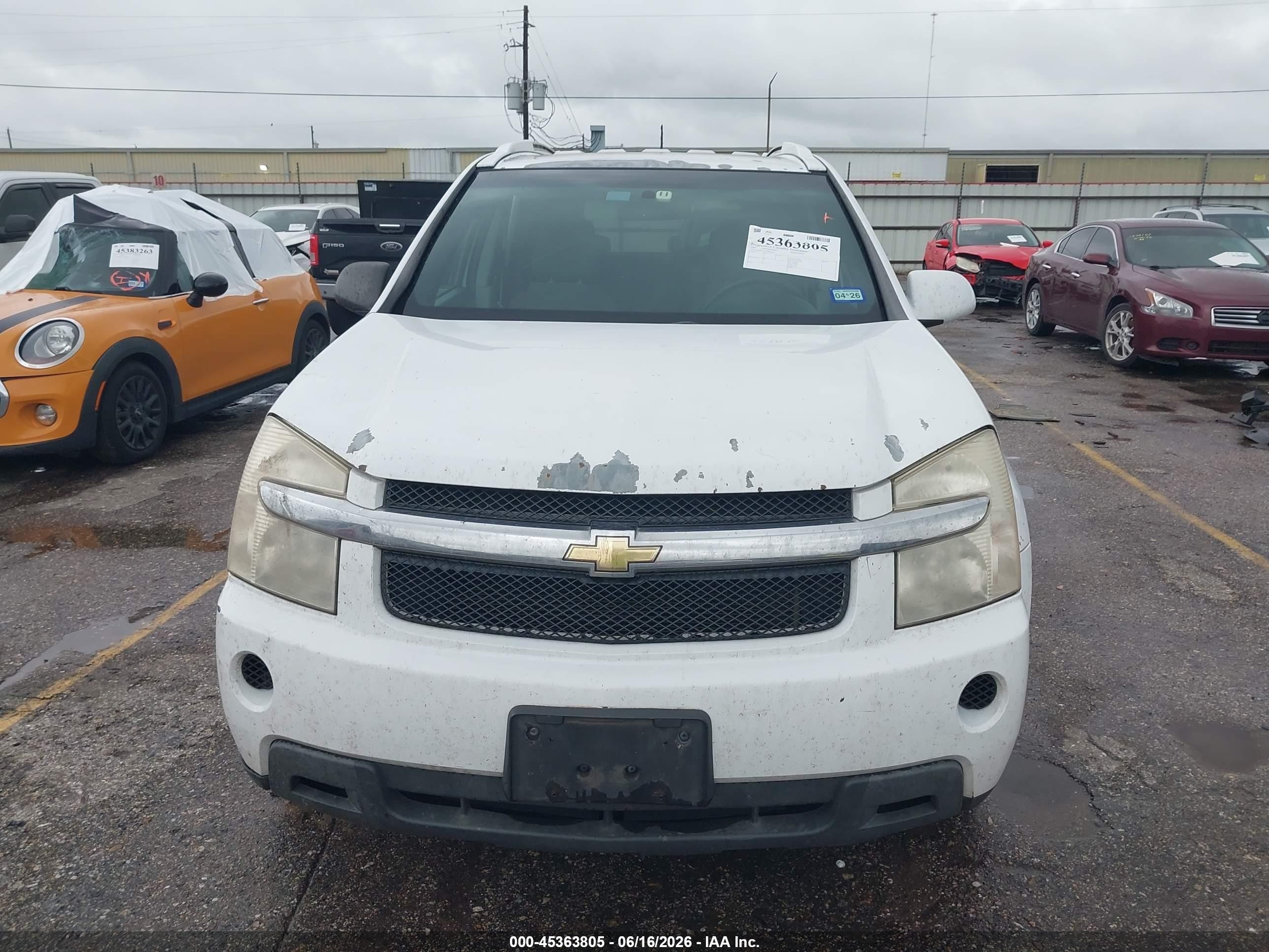 2007 Chevrolet Equinox Lt Белый vin: 2CNDL63F576041040