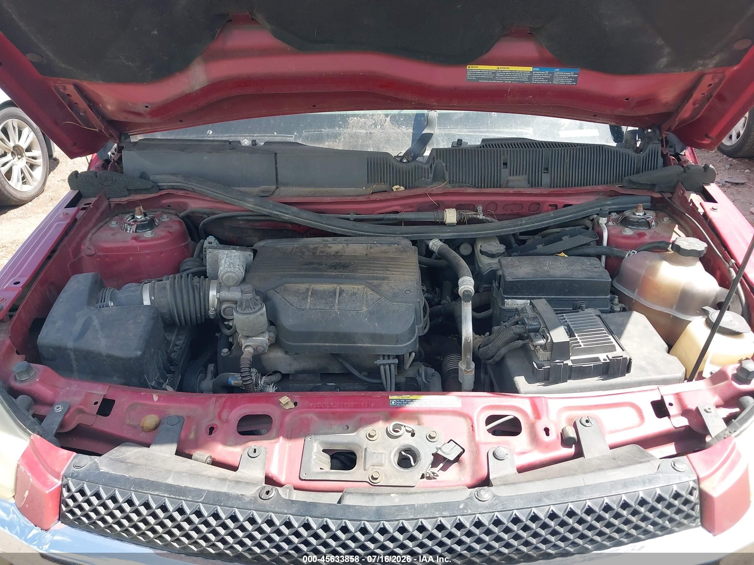 2006 Chevrolet Equinox Lt Burgundy vin: 2CNDL63F766070831