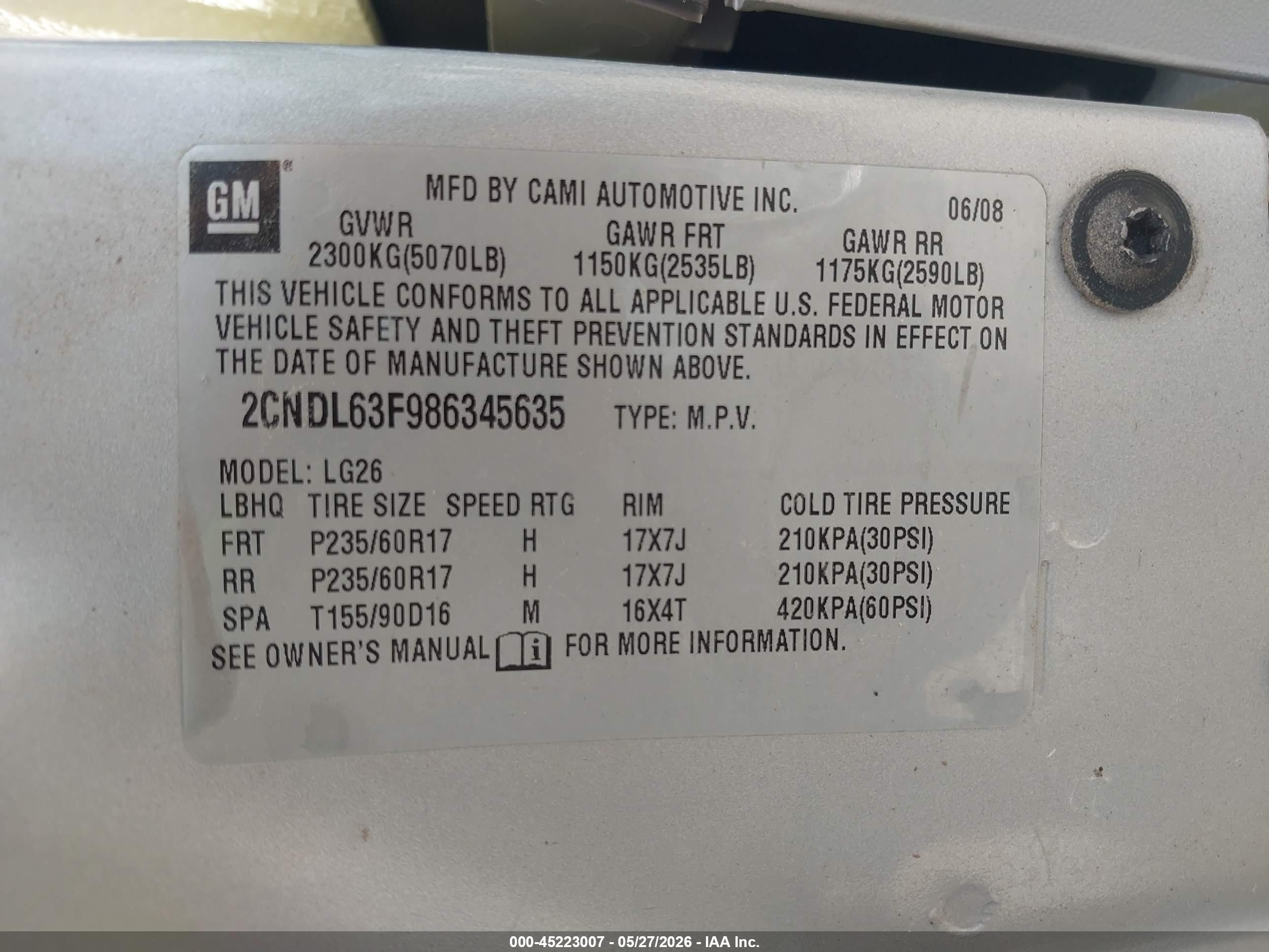 2008 Chevrolet Equinox Lt Silver vin: 2CNDL63F986345635