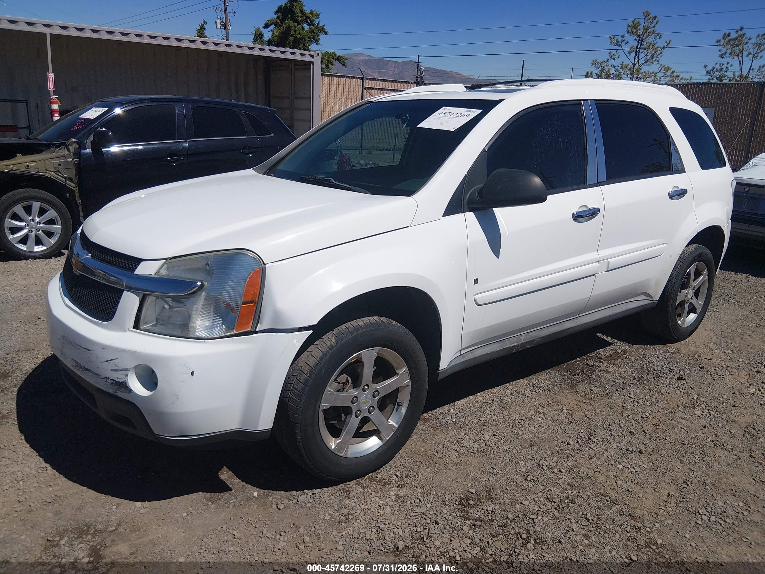 2007 Chevrolet Equinox Lt White vin: 2CNDL73F076067485