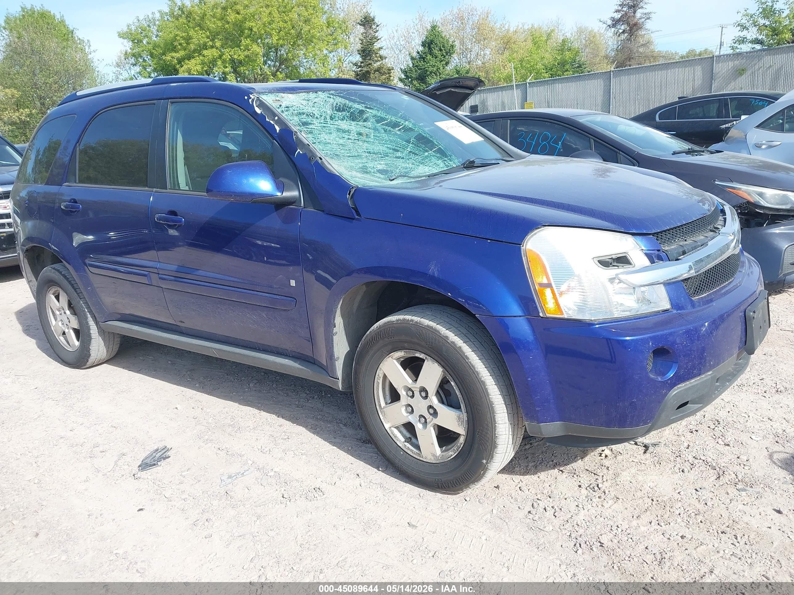 2007 Chevrolet Equinox Lt Blue vin: 2CNDL73F176038447