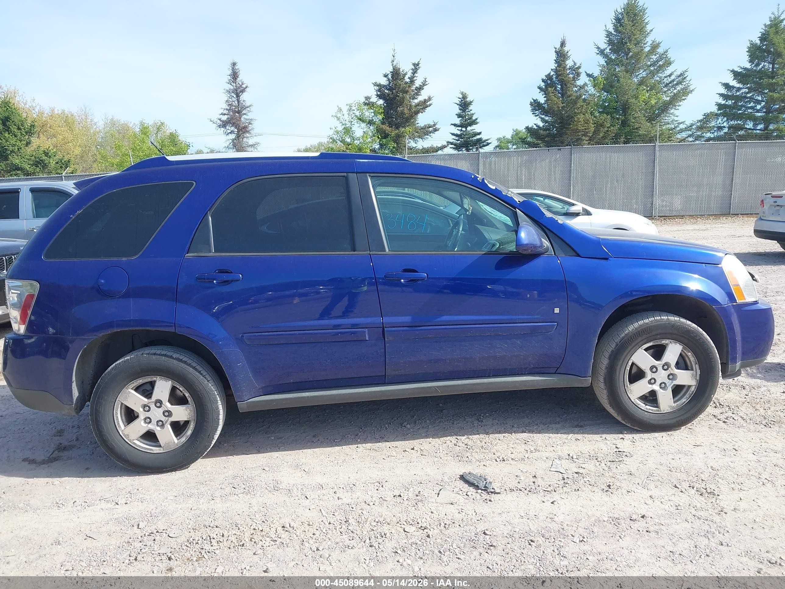 2007 Chevrolet Equinox Lt Blue vin: 2CNDL73F176038447