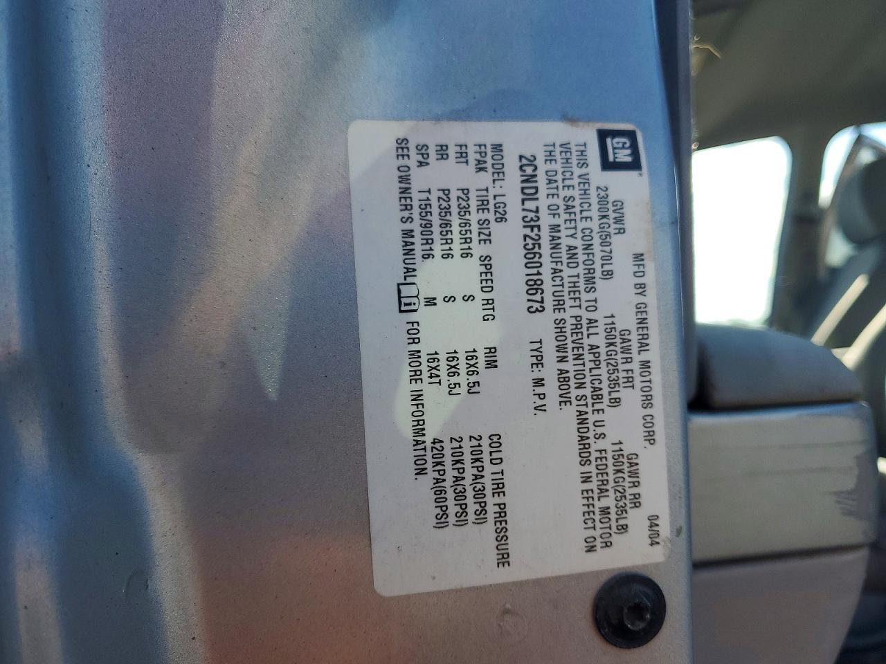 2005 Chevrolet Equinox Lt Silver vin: 2CNDL73F256018673