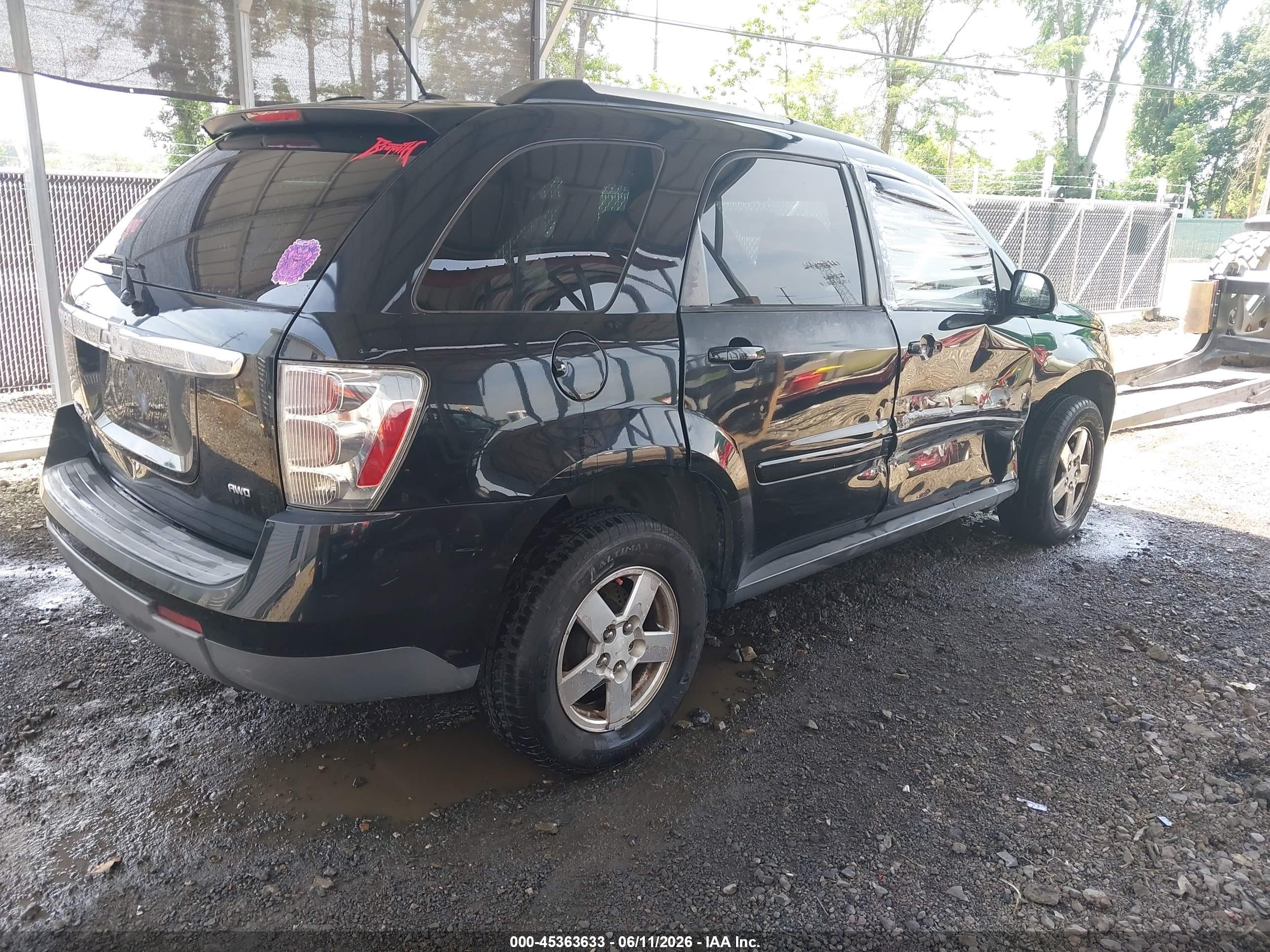 2007 Chevrolet Equinox Lt Black vin: 2CNDL73F276060134