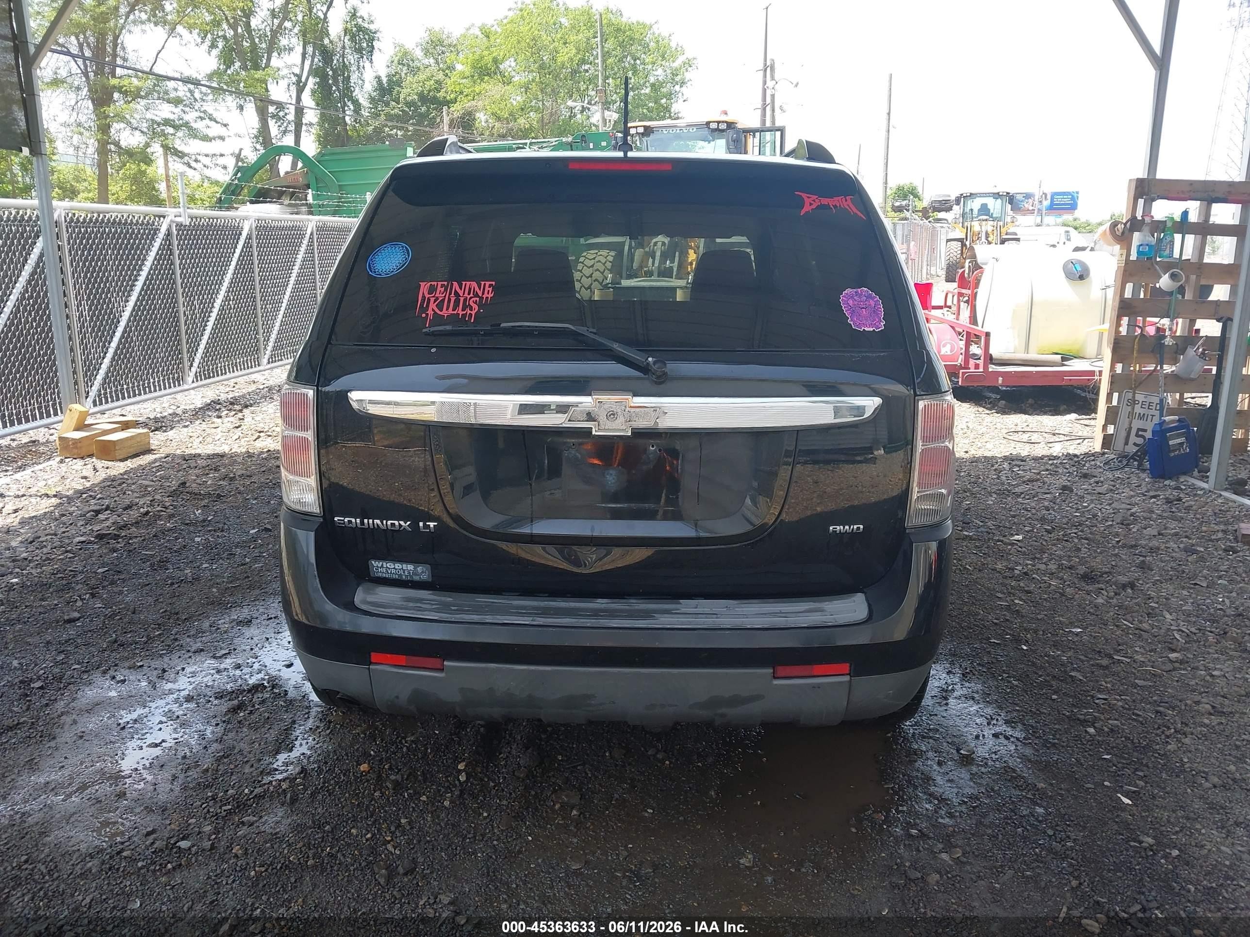 2007 Chevrolet Equinox Lt Black vin: 2CNDL73F276060134