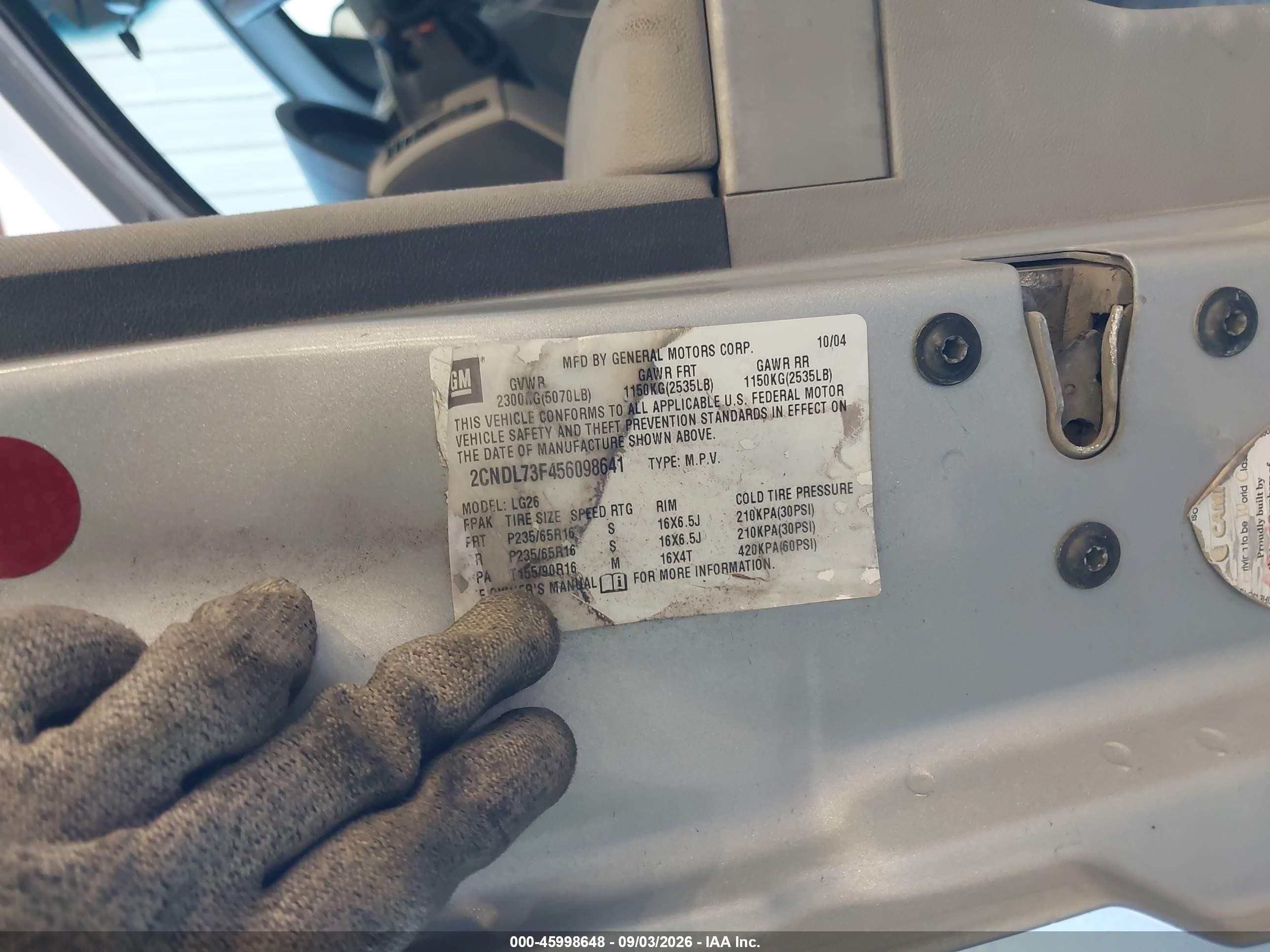 2005 Chevrolet Equinox Lt Silver vin: 2CNDL73F456098641