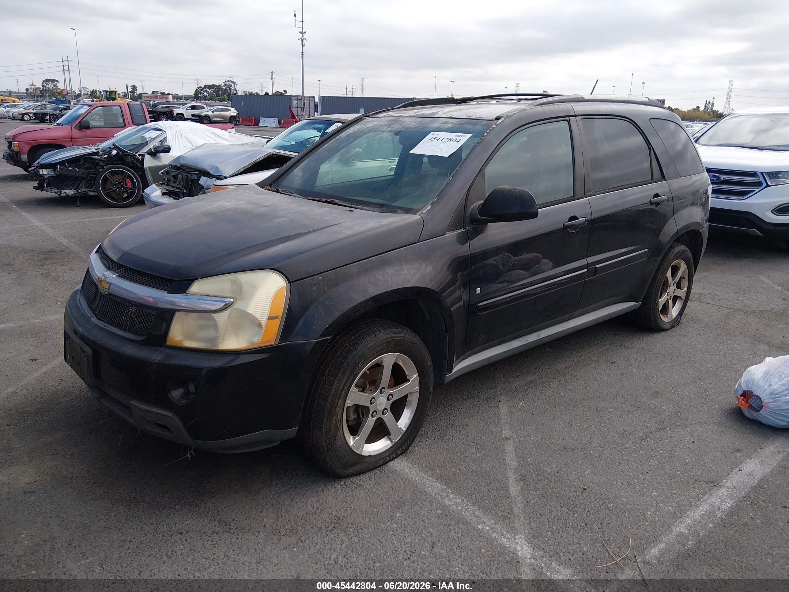 2007 Chevrolet Equinox Lt Black vin: 2CNDL73F476003644