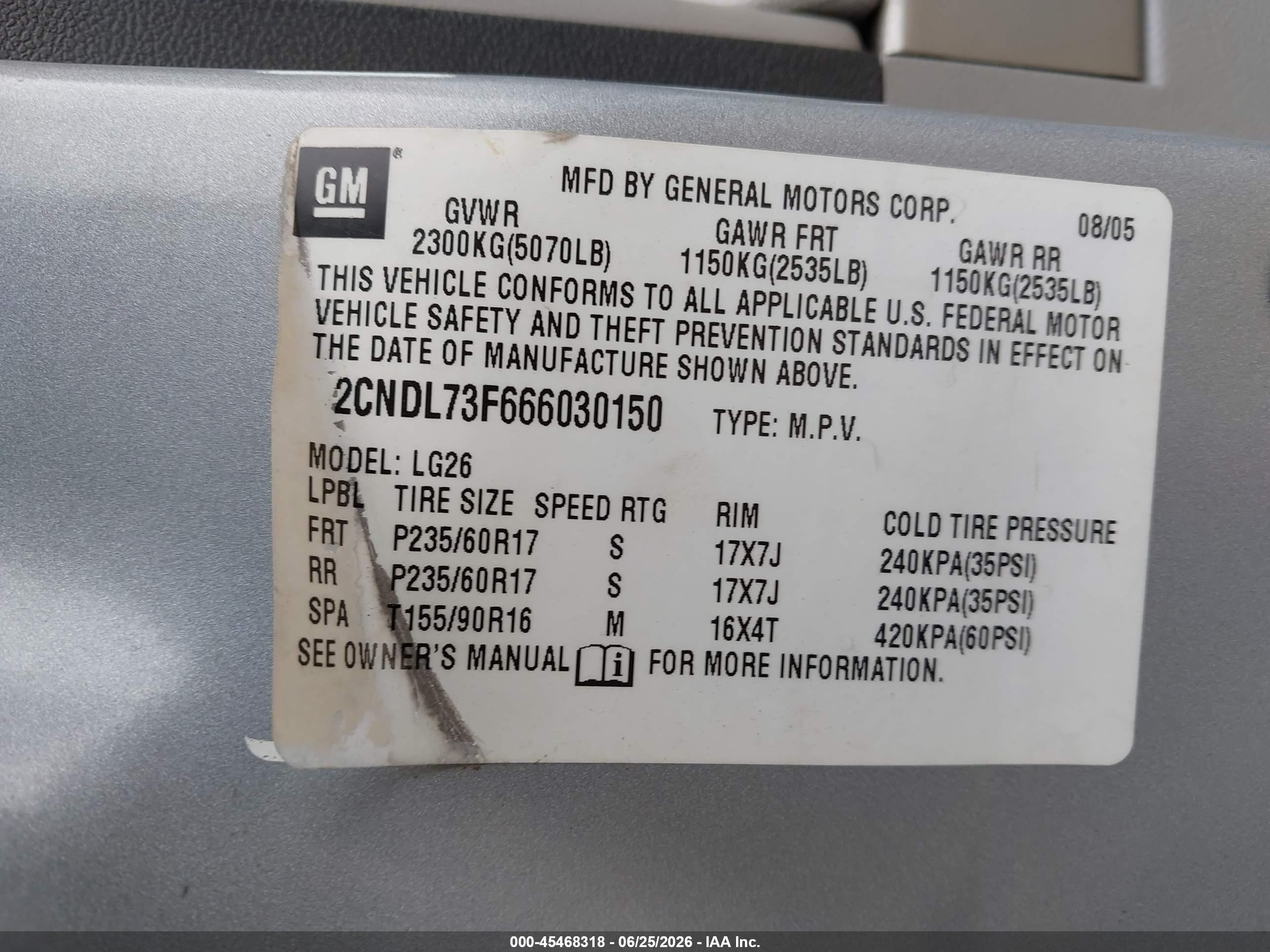 2006 Chevrolet Equinox Lt Silver vin: 2CNDL73F666030150