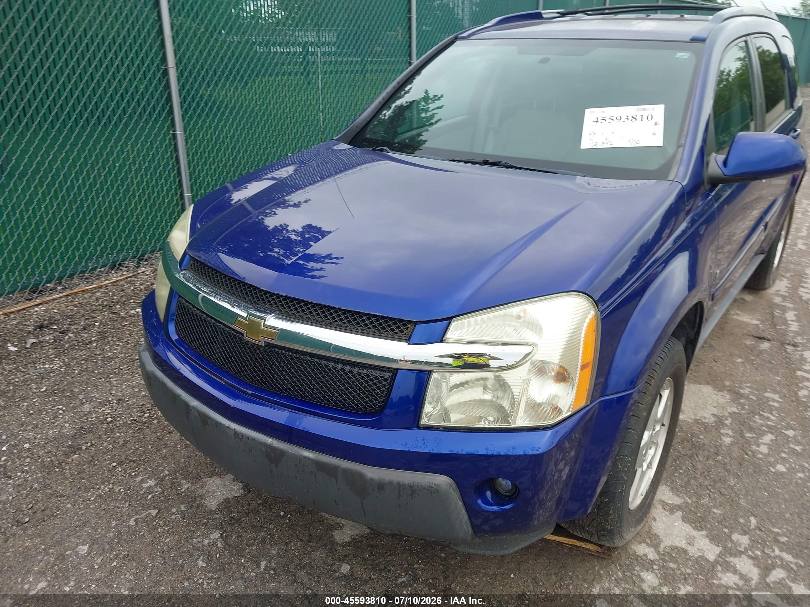 2006 Chevrolet Equinox Lt Blue vin: 2CNDL73F666131821