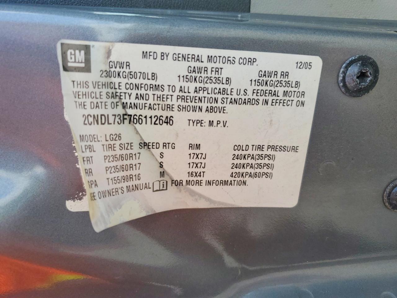 2006 Chevrolet Equinox Lt Silver vin: 2CNDL73F766112646
