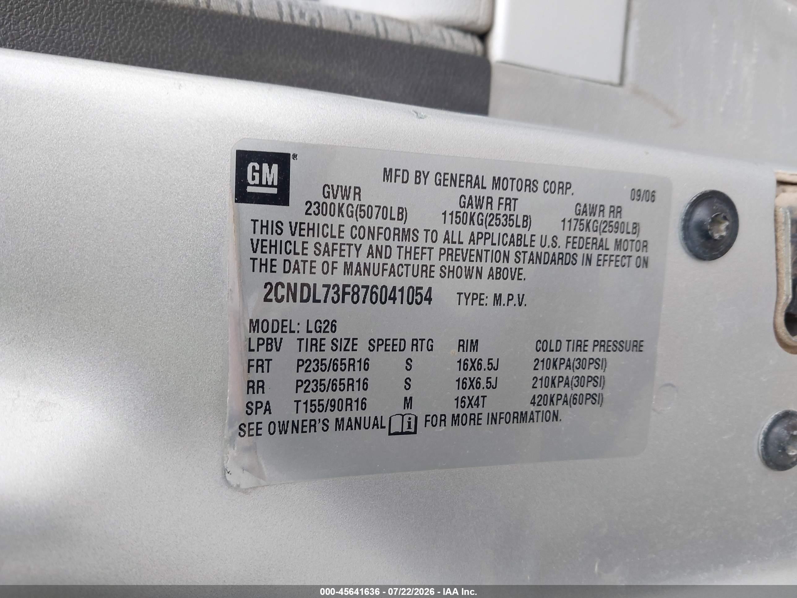 2007 Chevrolet Equinox Lt Silver vin: 2CNDL73F876041054