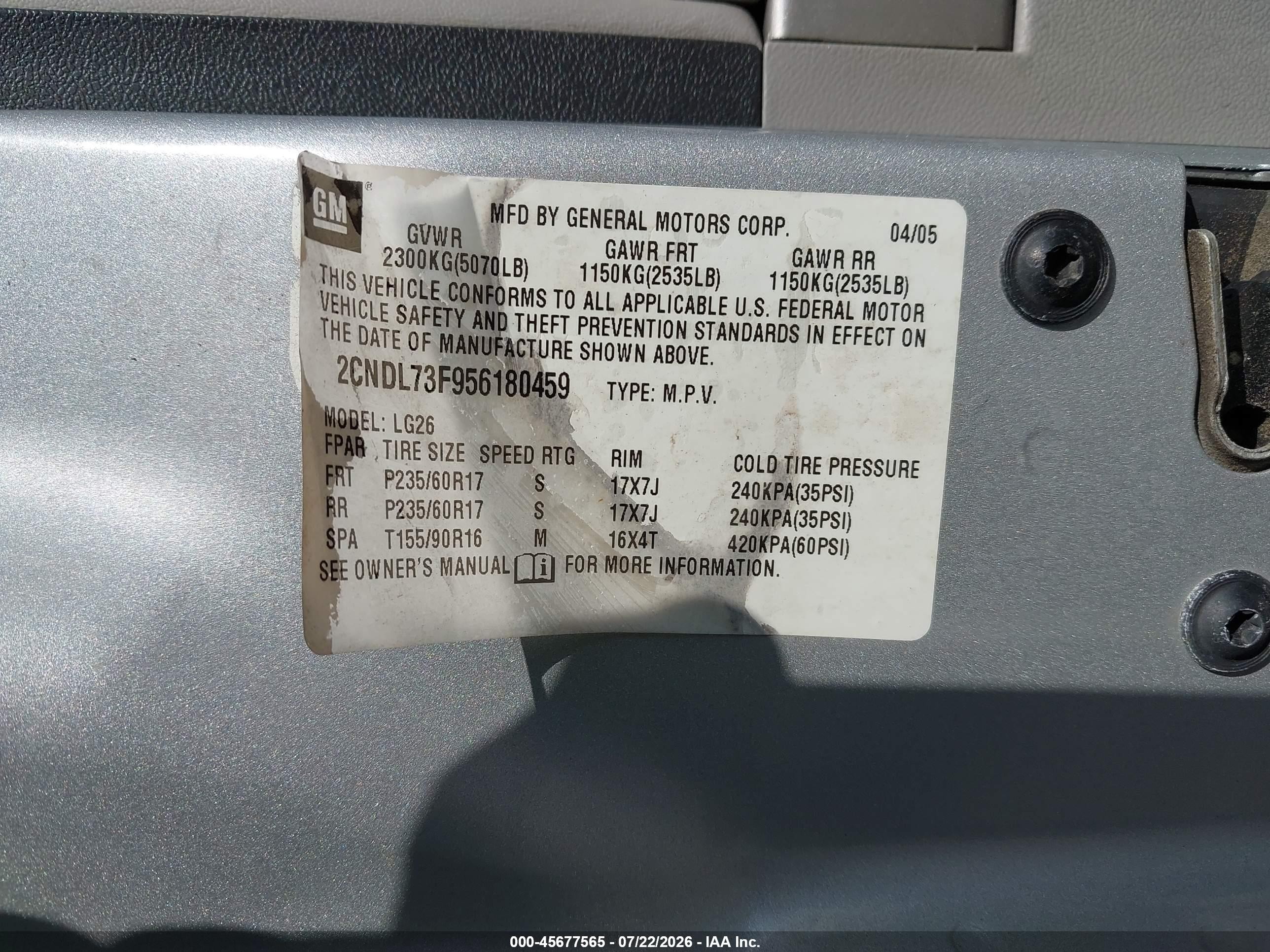 2005 Chevrolet Equinox Lt Silver vin: 2CNDL73F956180459