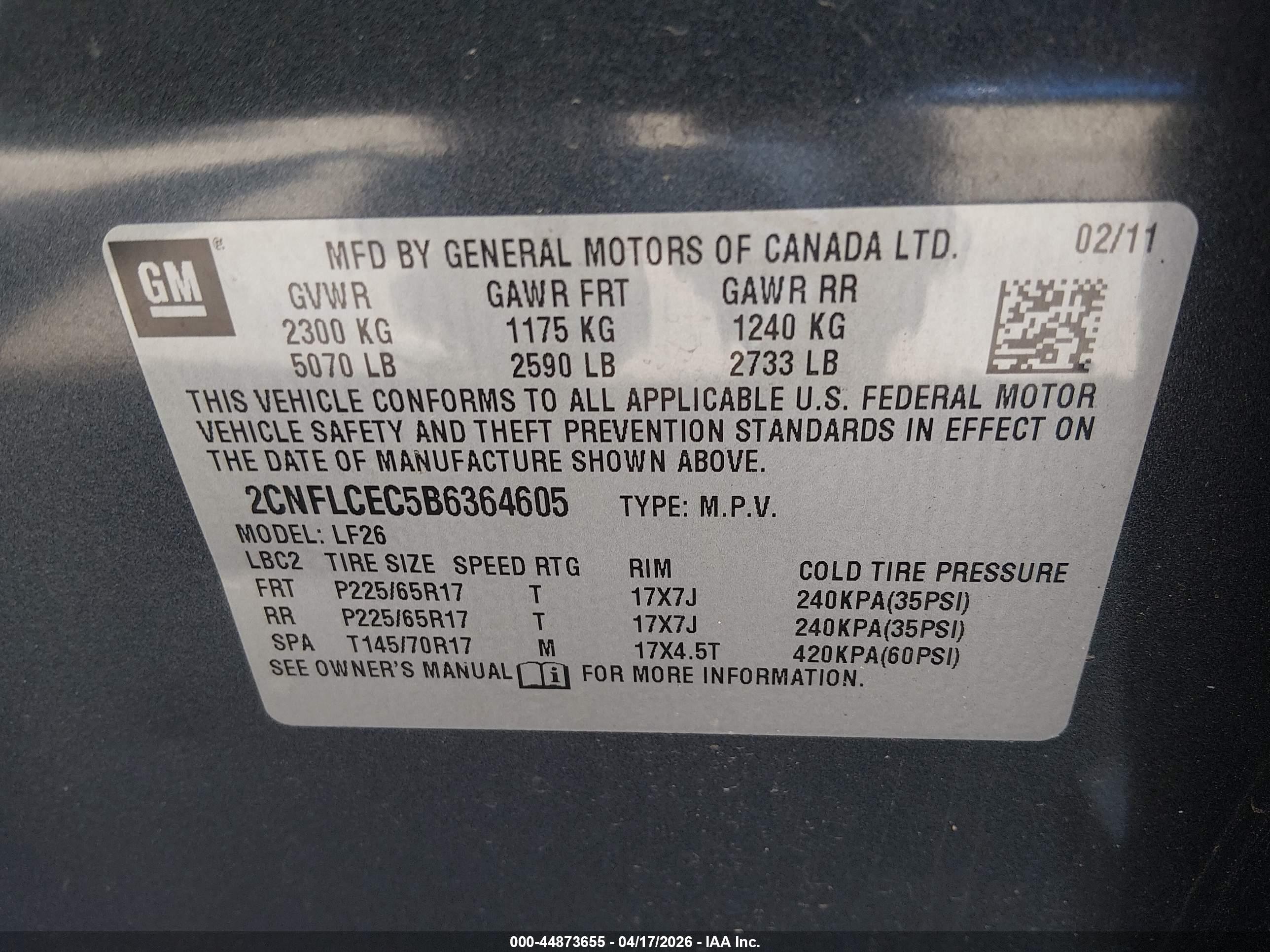 2011 Chevrolet Equinox Ls Серый vin: 2CNFLCEC5B6364605