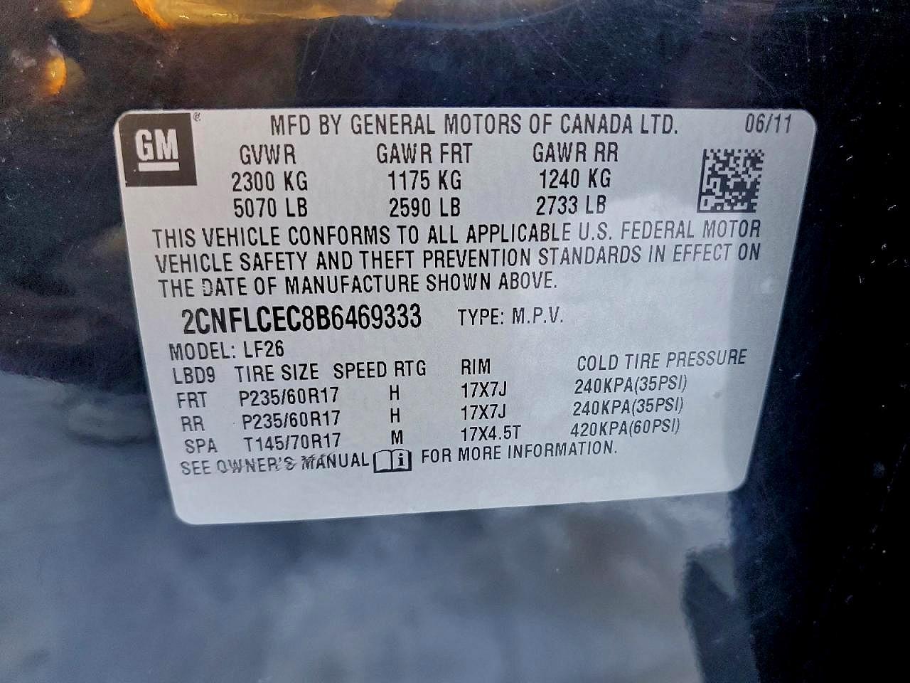 2011 Chevrolet Equinox Ls Черный vin: 2CNFLCEC8B6469333