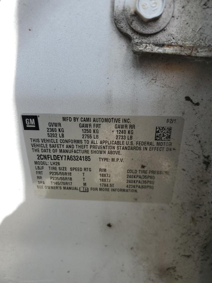2010 Chevrolet Equinox Lt Silver vin: 2CNFLDEY7A6324185