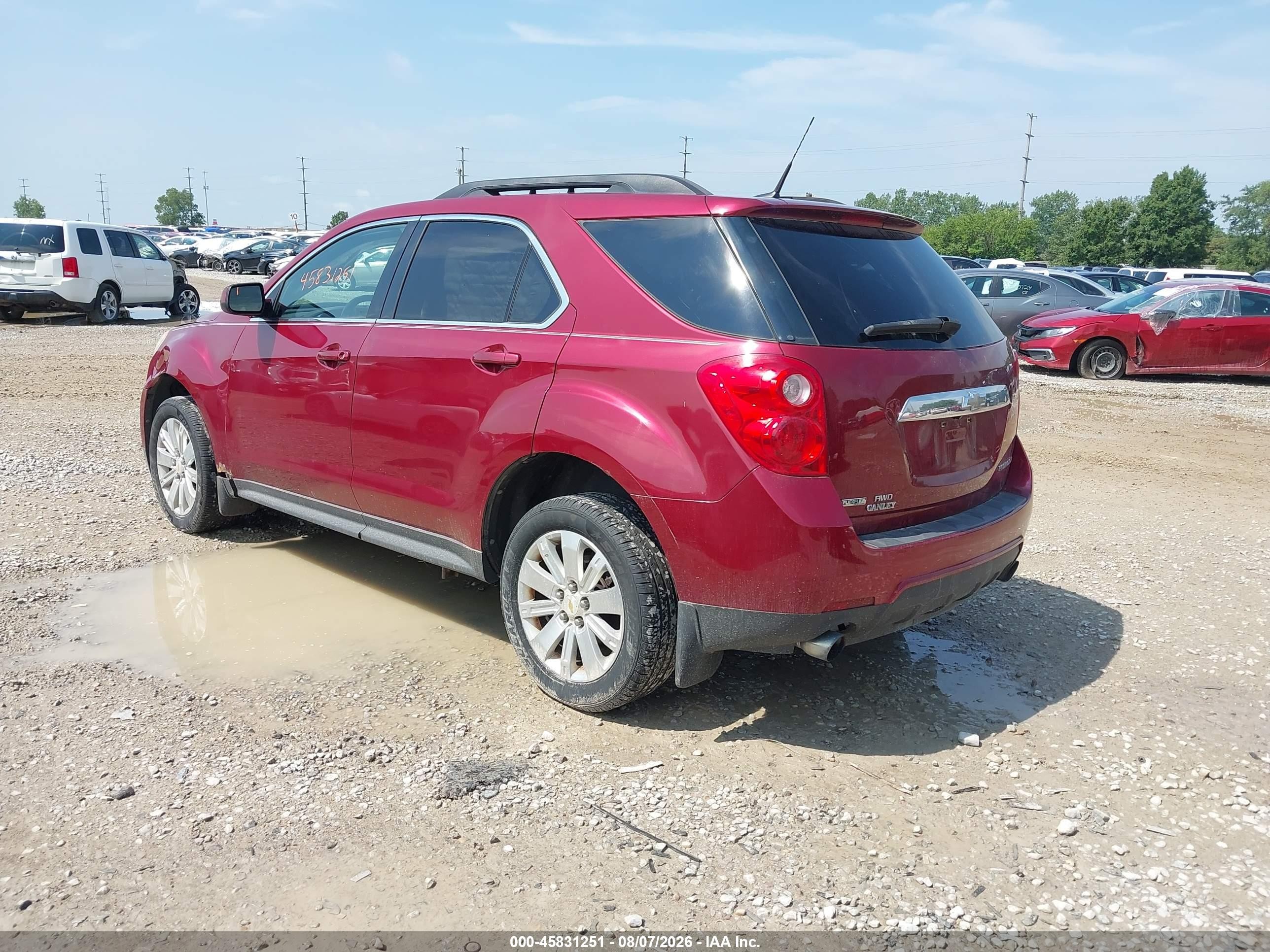 2011 Chevrolet Equinox Lt W/1lt Темно-бордовый vin: 2CNFLEE57B6401232
