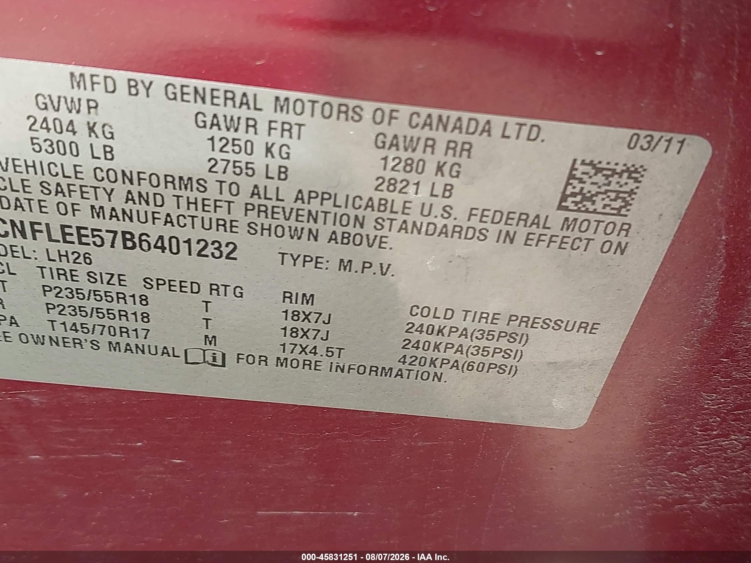 2011 Chevrolet Equinox Lt W/1lt Темно-бордовый vin: 2CNFLEE57B6401232