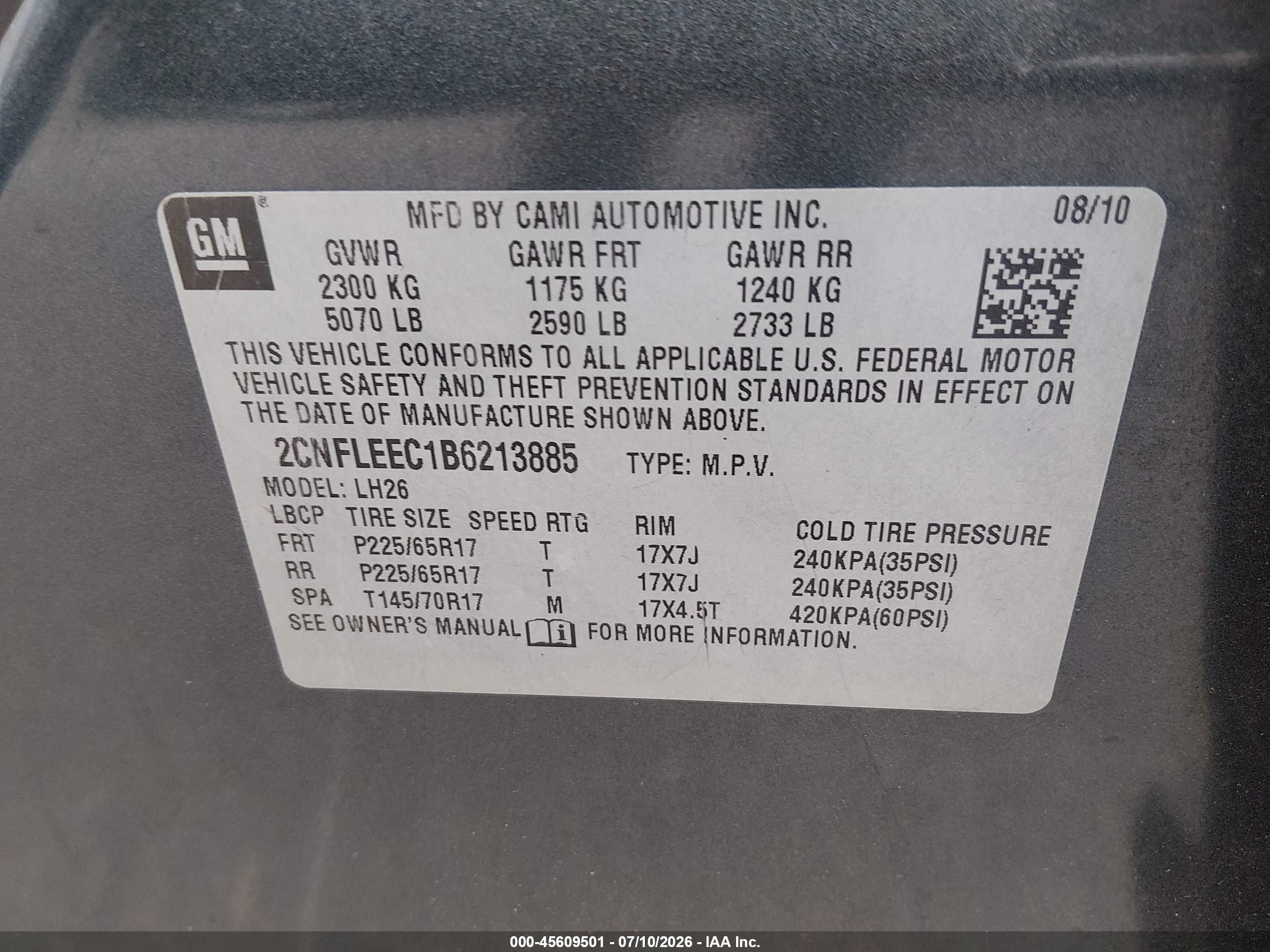 2011 Chevrolet Equinox Lt W/1lt Gray vin: 2CNFLEEC1B6213885