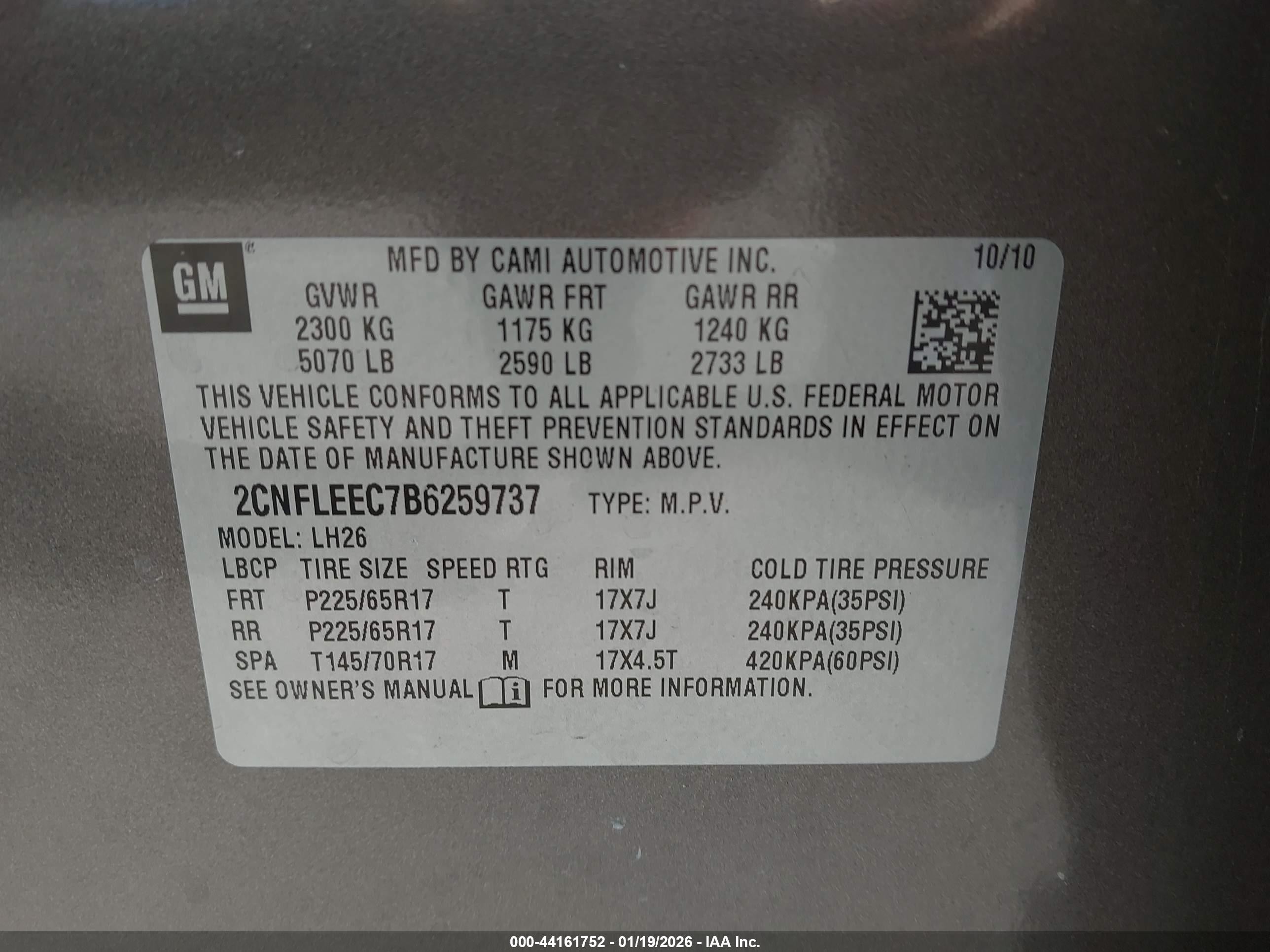 2011 Chevrolet Equinox 1lt Gray vin: 2CNFLEEC7B6259737