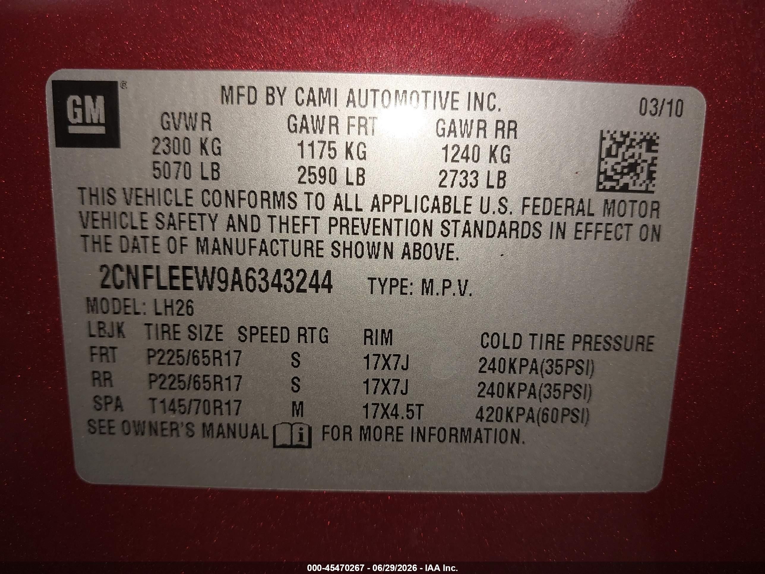 2010 Chevrolet Equinox Lt Красный vin: 2CNFLEEW9A6343244